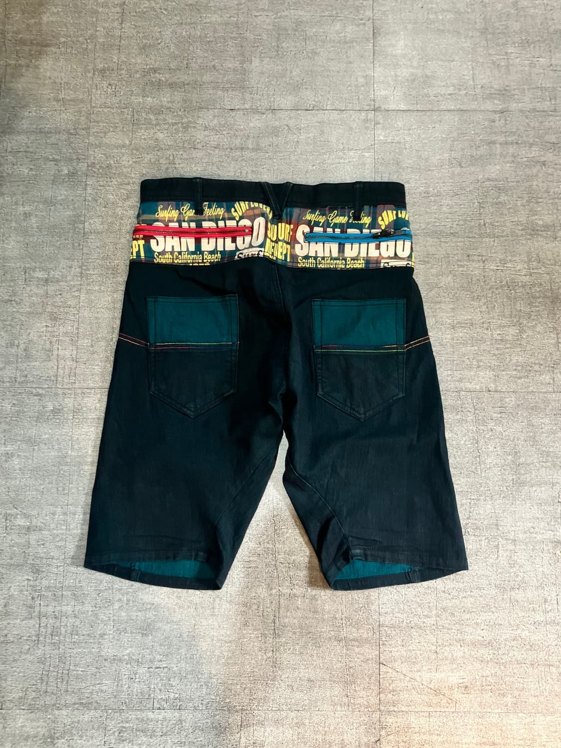 일본빈티지 Beach 핀터깔y2k 올드스쿨아메카지 벌룬하프팬츠 반바지 상품이미지2