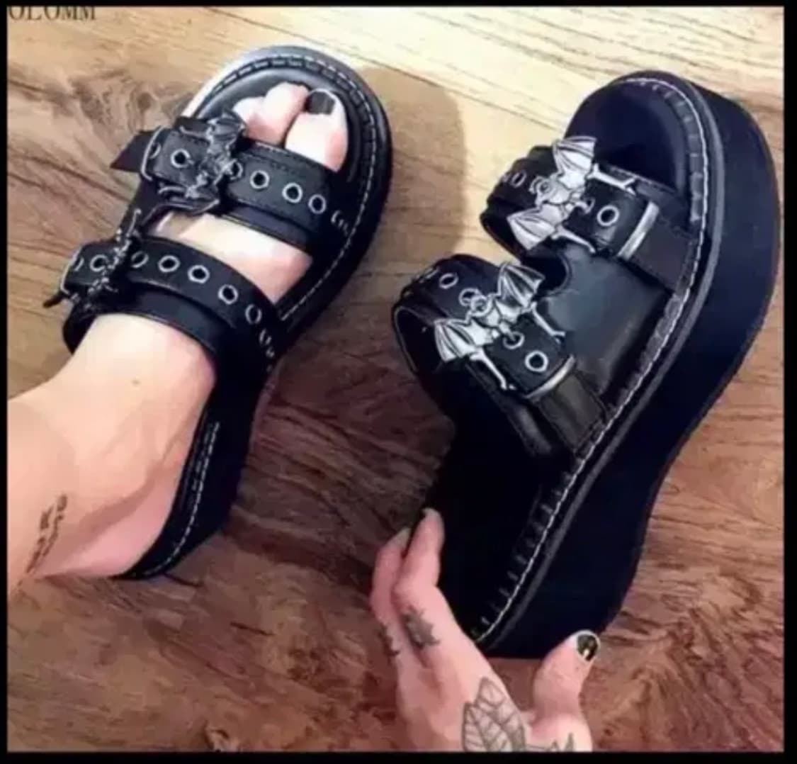 펑크 샌들 슬리퍼 통굽 고스펑크 빈티지 y2k 지뢰계 양산형 상품이미지2