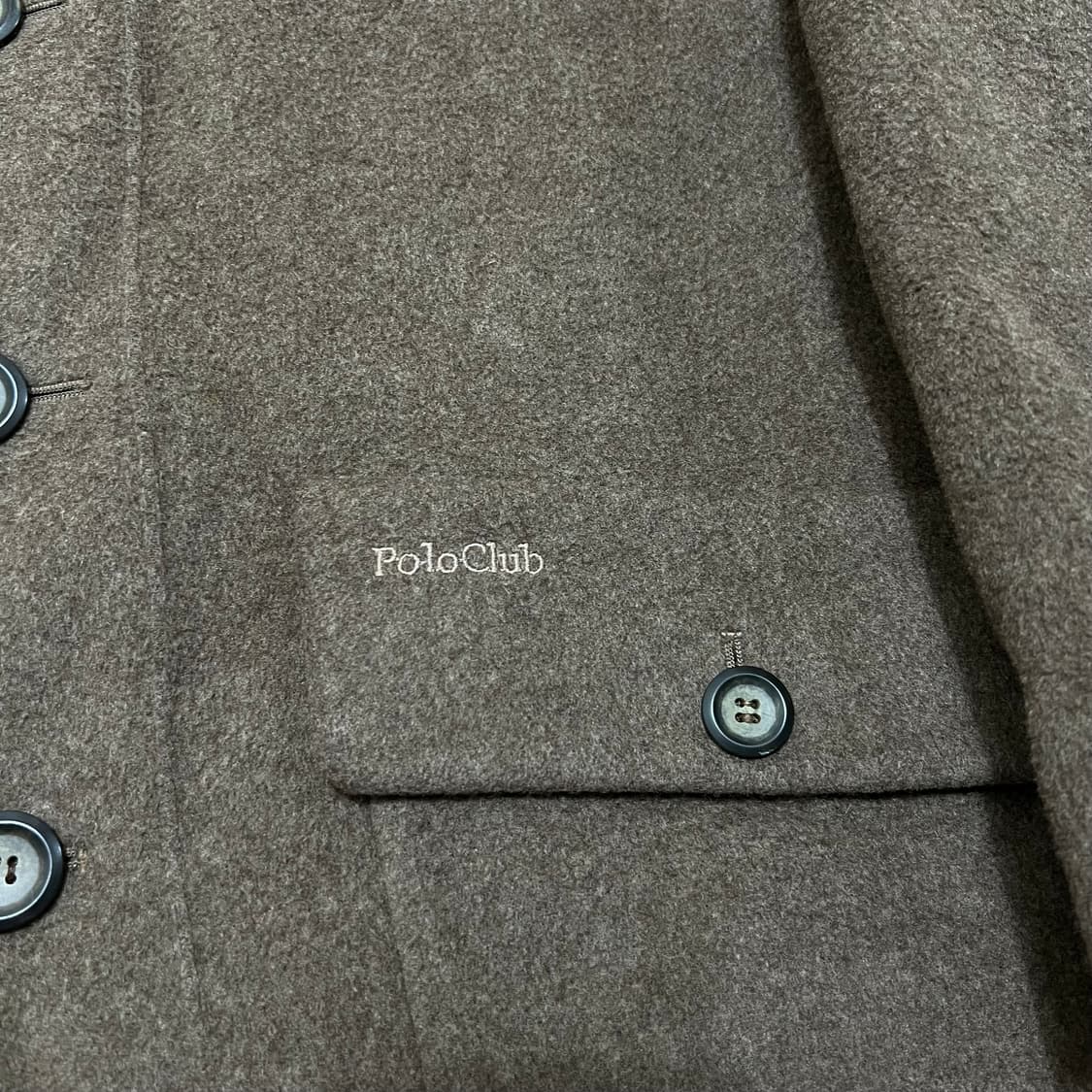 폴로 클럽 모직 자수로고 싱글 매킨토시 맥코트 [브라운] FREE 상품이미지5