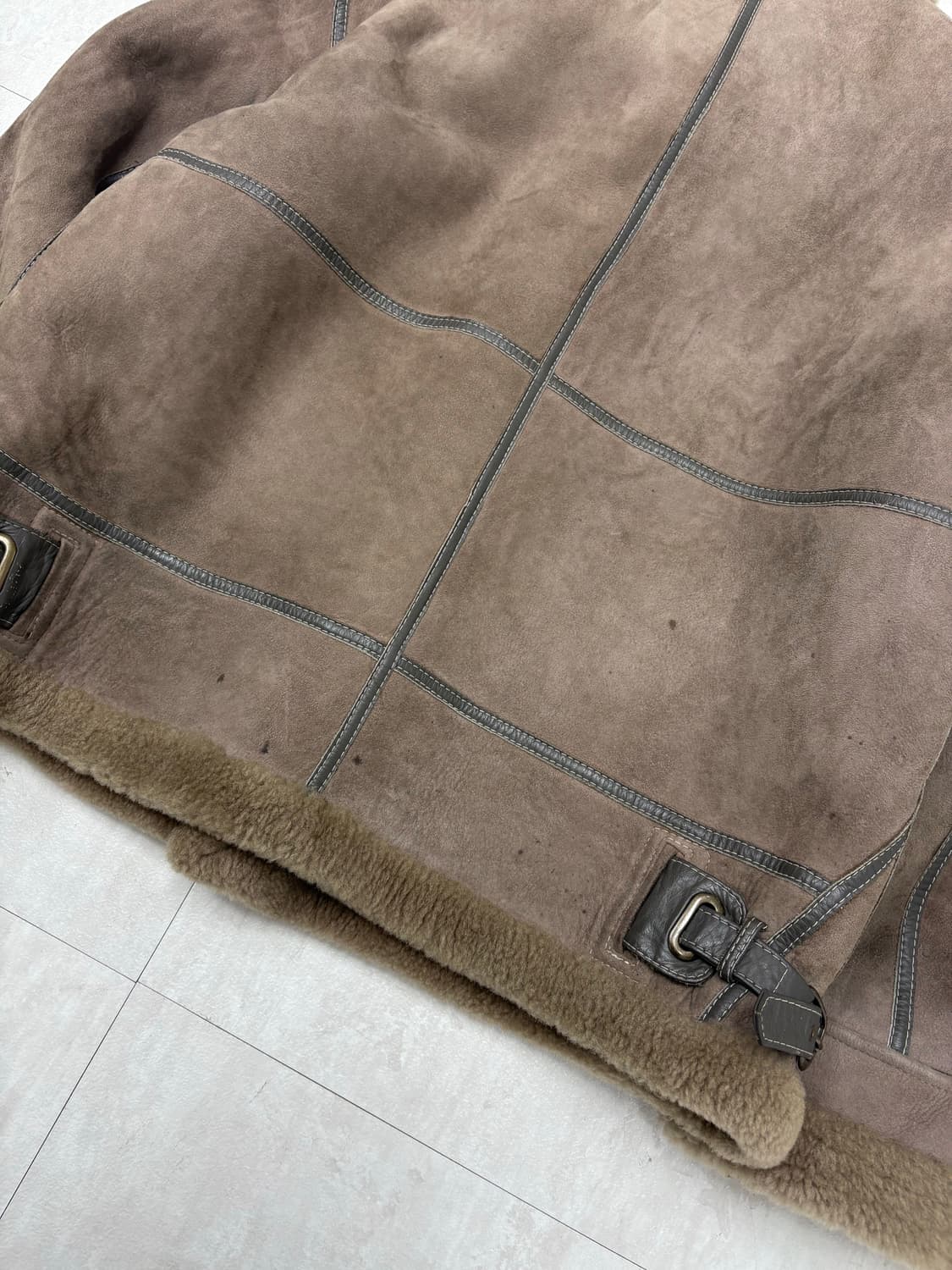 브라운 스웨이드 가죽 무스탕 #80 상품이미지8