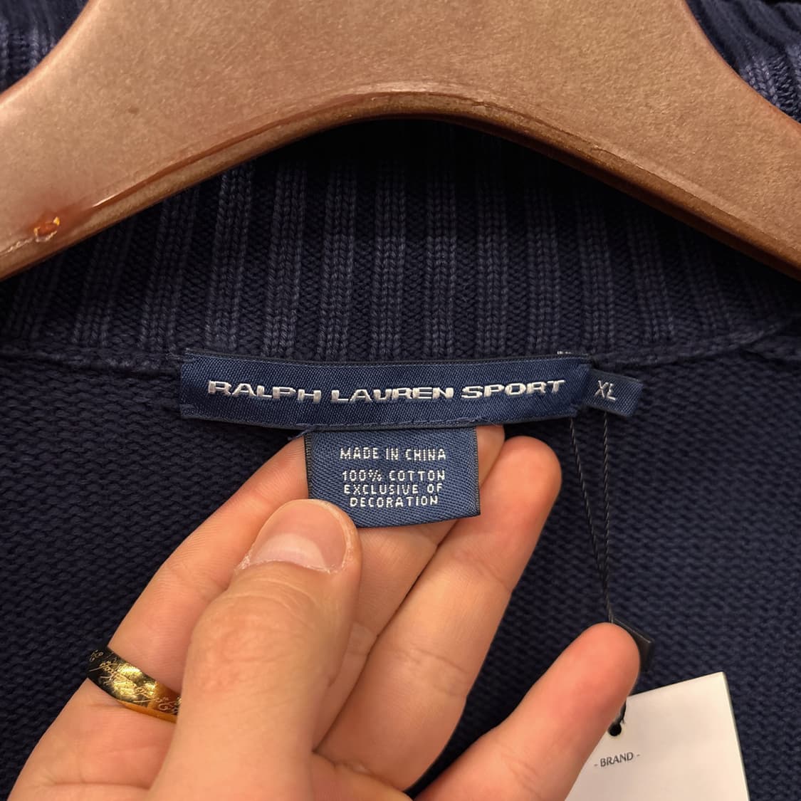 랄프로렌 스포츠 청키립 사이드케이블 니트집업 네이비 N924 상품이미지8