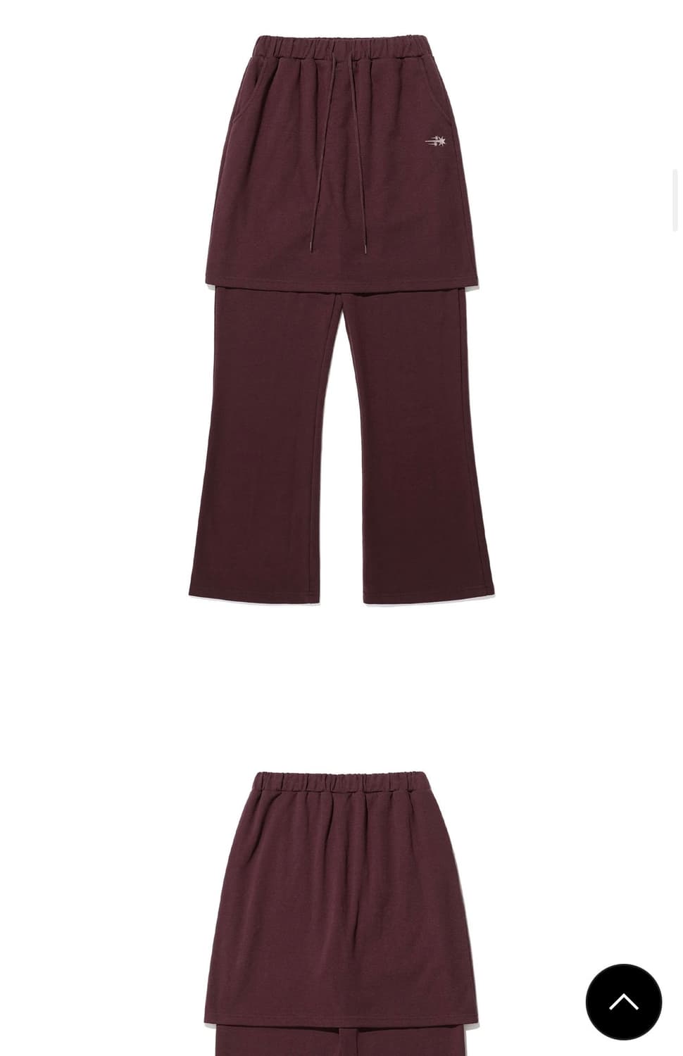 나이스고스트클럽 로고 스웨트 레이어드 팬츠- 버건디 상품이미지2