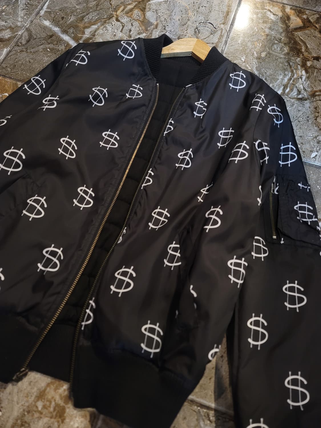 스투시 블랙 달러 패턴 리버시블 봄버 자켓 상품이미지2