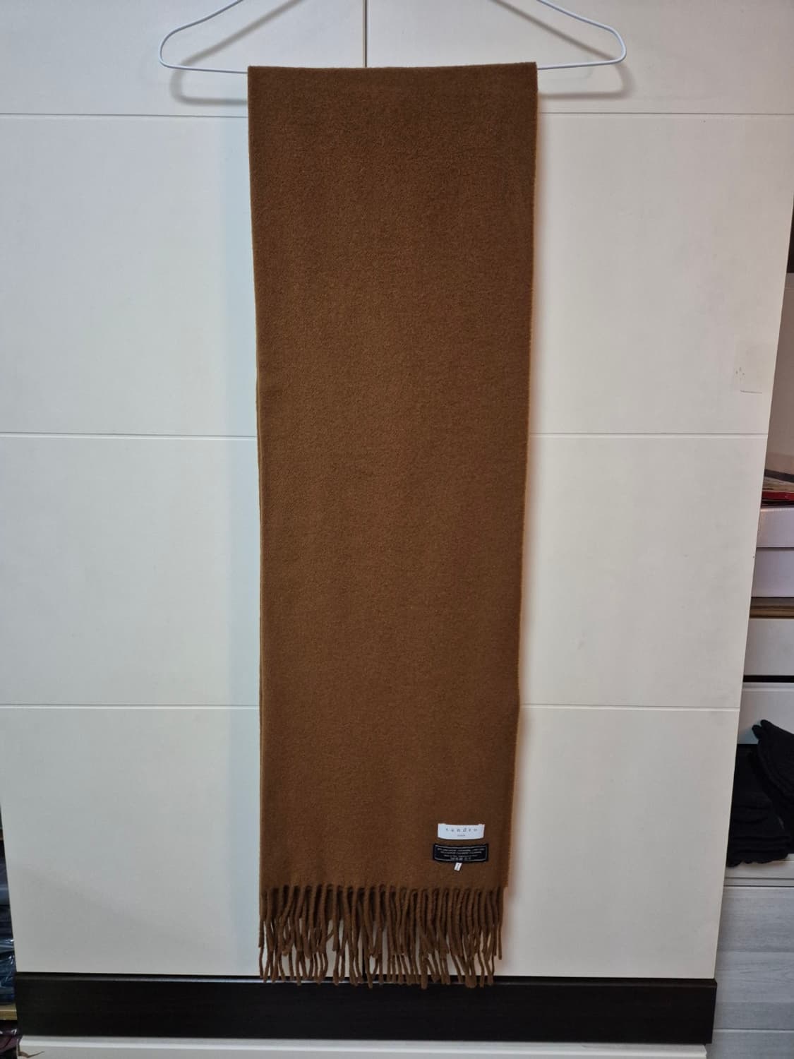 산드로 울캐시미어 카멜 프린지 머플러 목도리 상품이미지1