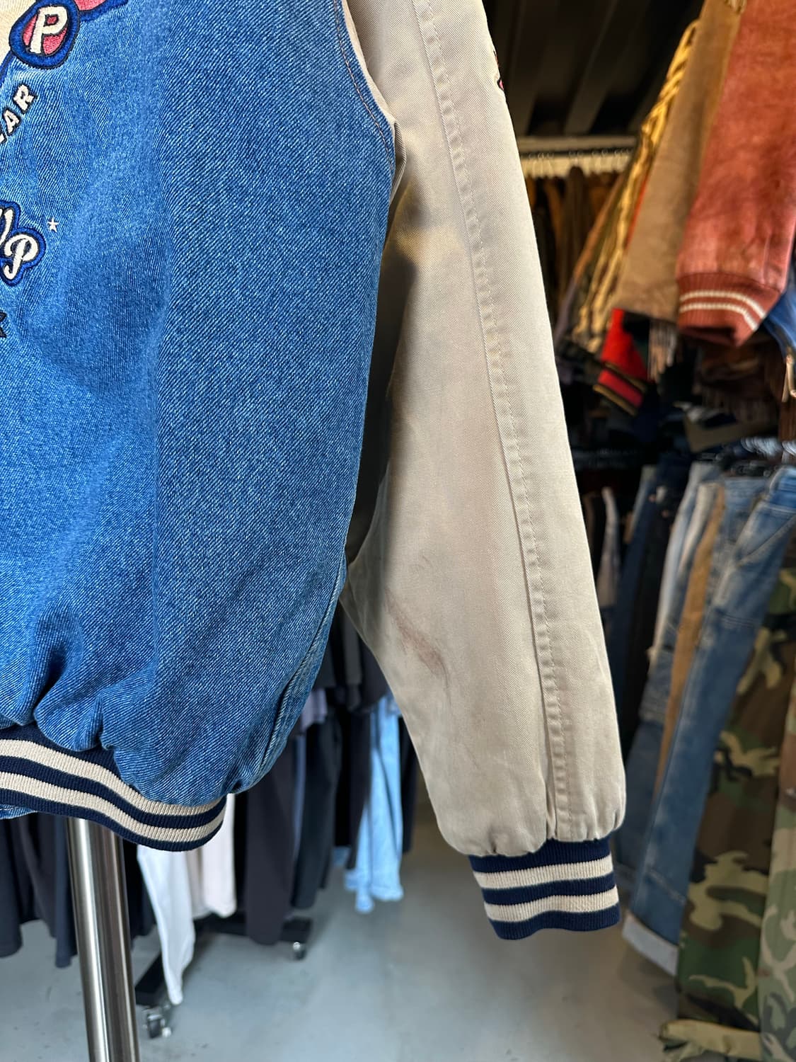 디즈니 푸 Pooh 데님 바시티 자켓 상품이미지8