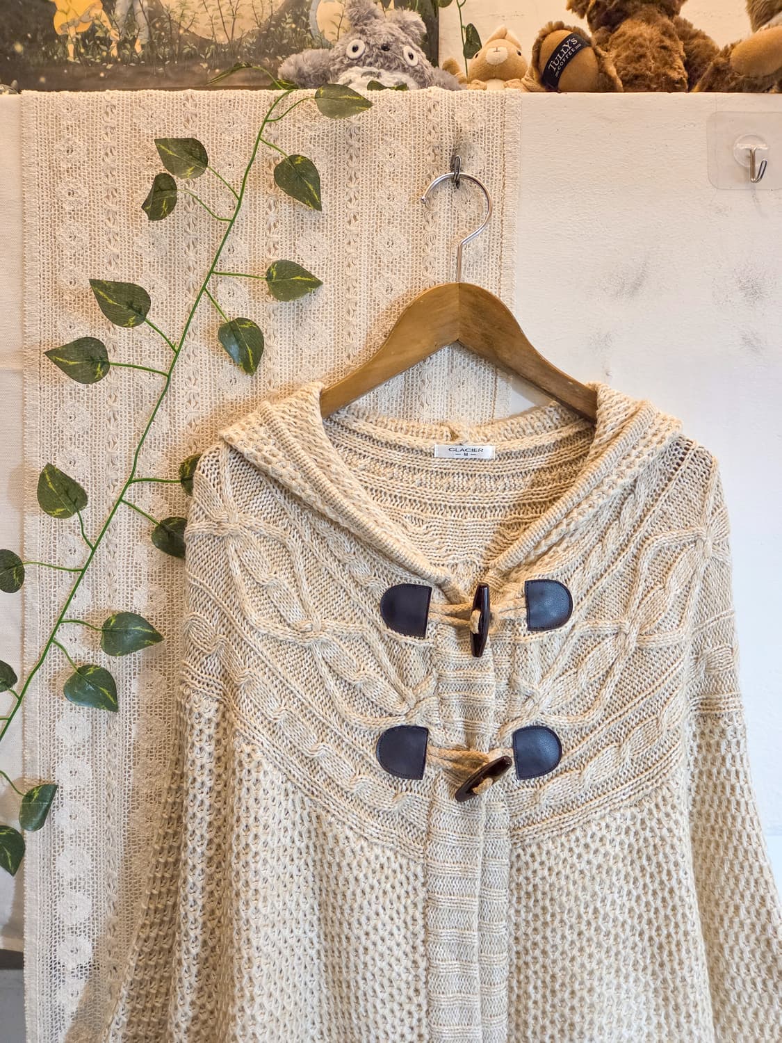 토글 버튼 케이프 가디건 상품이미지2