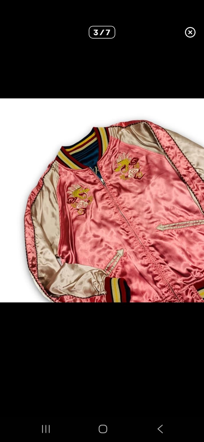 휴스턴 오리엔탈 드래곤 자수 글로시 리버시블 스카쟌 상품이미지3