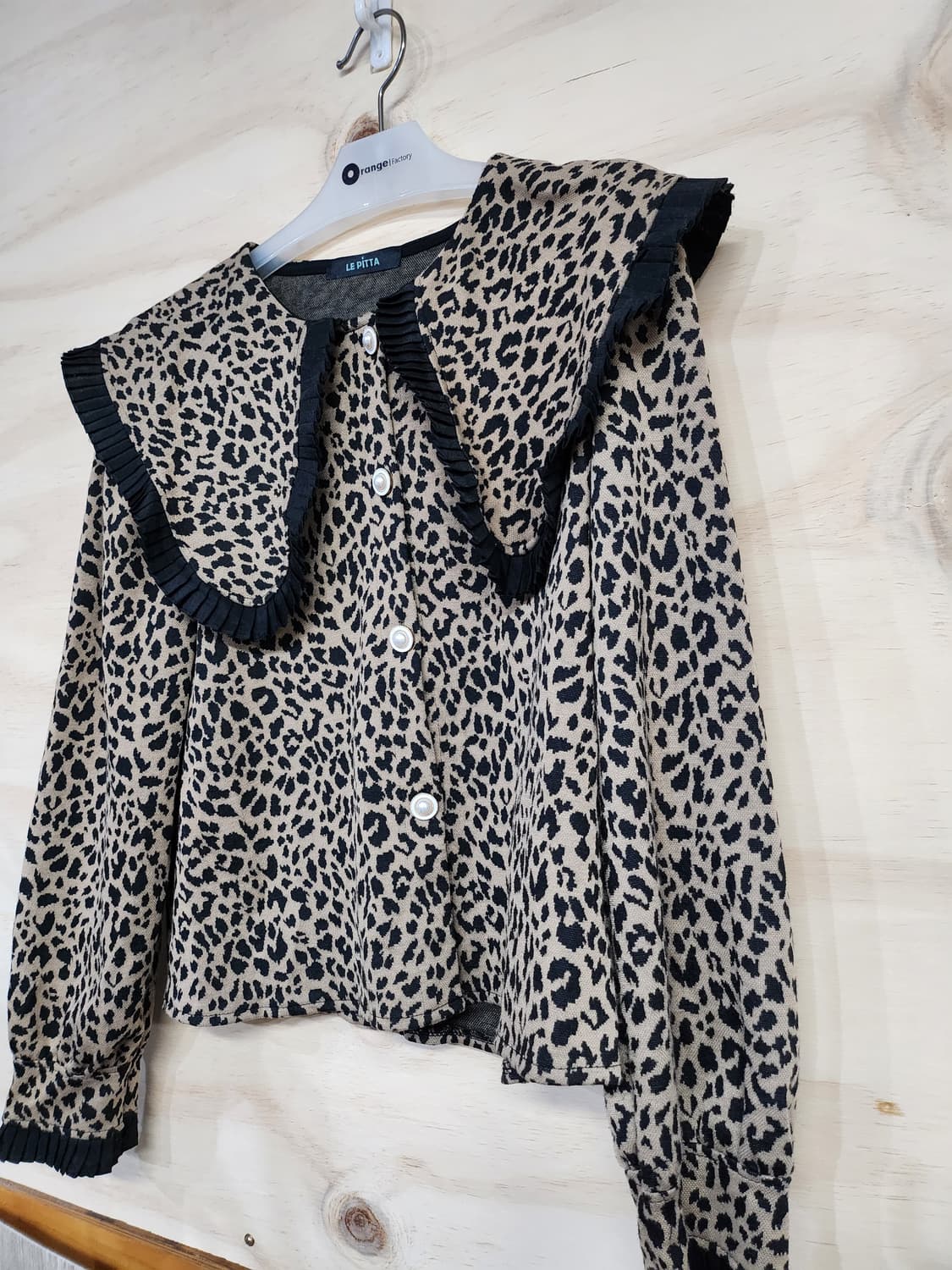 161) 르피타 레오파드 프릴 블라우스 상품이미지3
