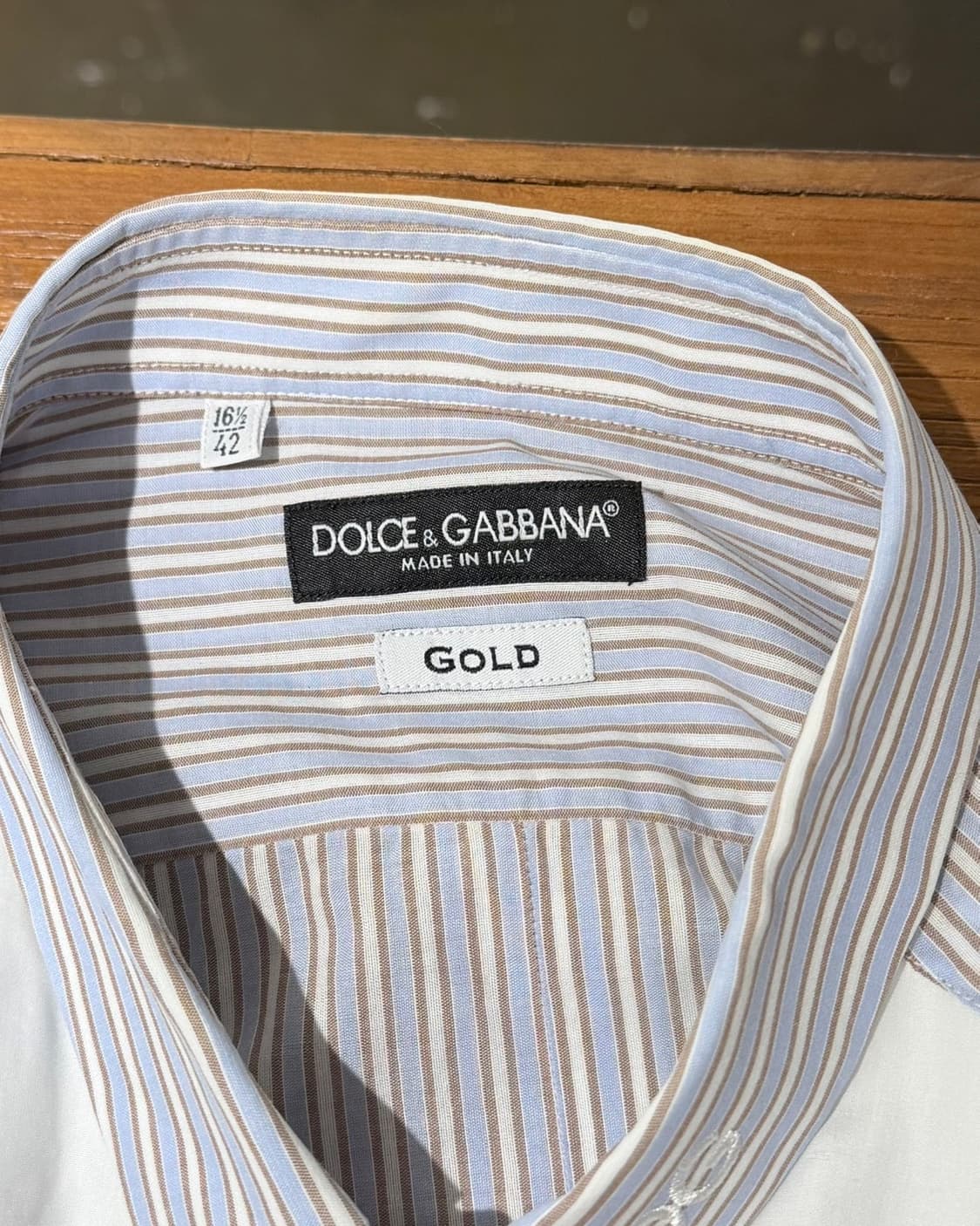 돌체앤가바나 블루 화이트 스트라이프 패널 셔츠 상품이미지7