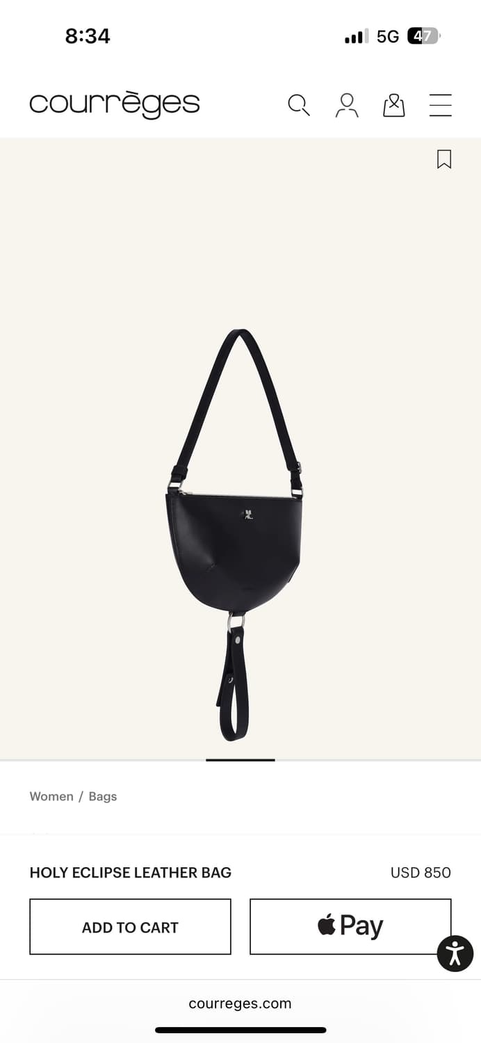 Courrges 꾸레쥬 레더 홀리 이클립스 숄더 백 상품이미지2