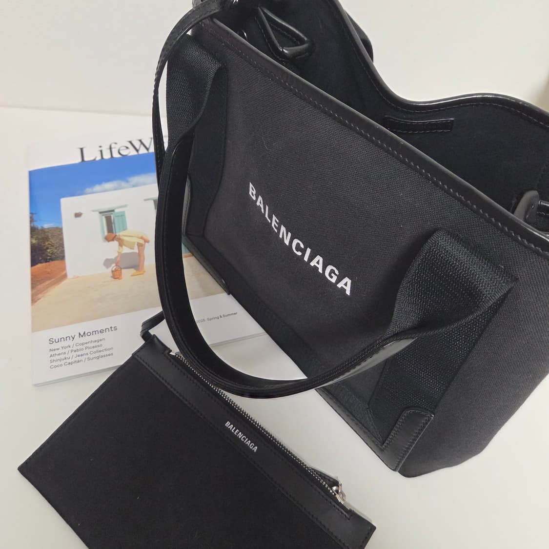 BALENCIAGA 발렌시아가 정품 카바스 스몰 토트백 숄더백 캔버스백 상품이미지8