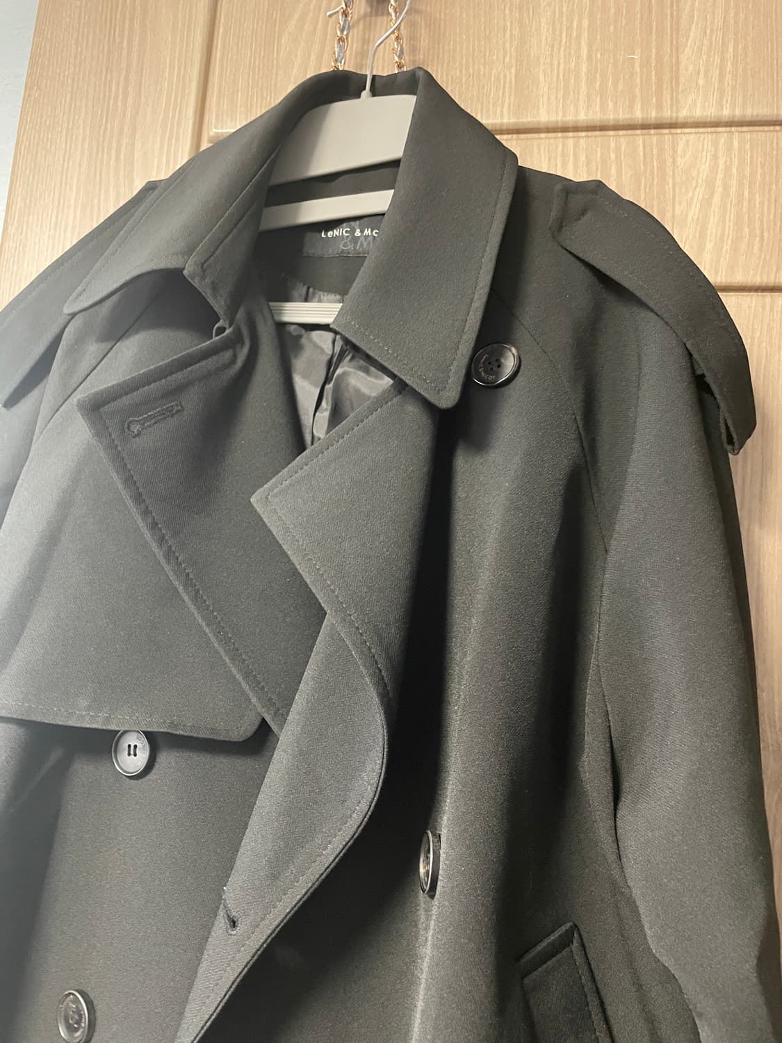 LENC & MCCOY 블랙 트렌치 코트 상품이미지4
