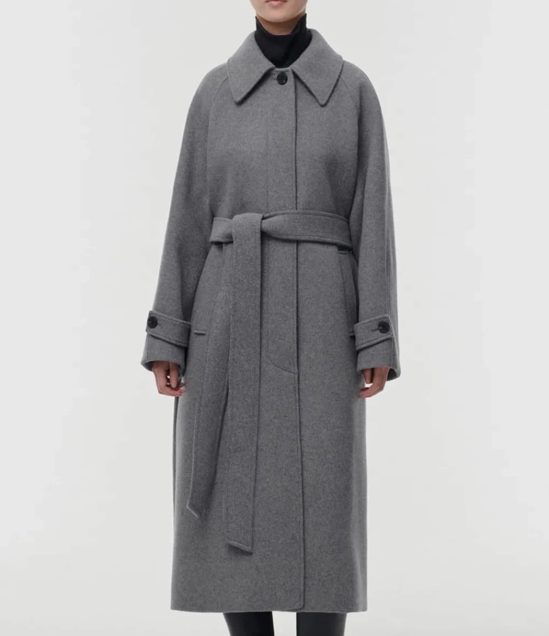 무신사 우먼 캐시미어 블렌드 발마칸 로브 코트 그레이 M 상품이미지1