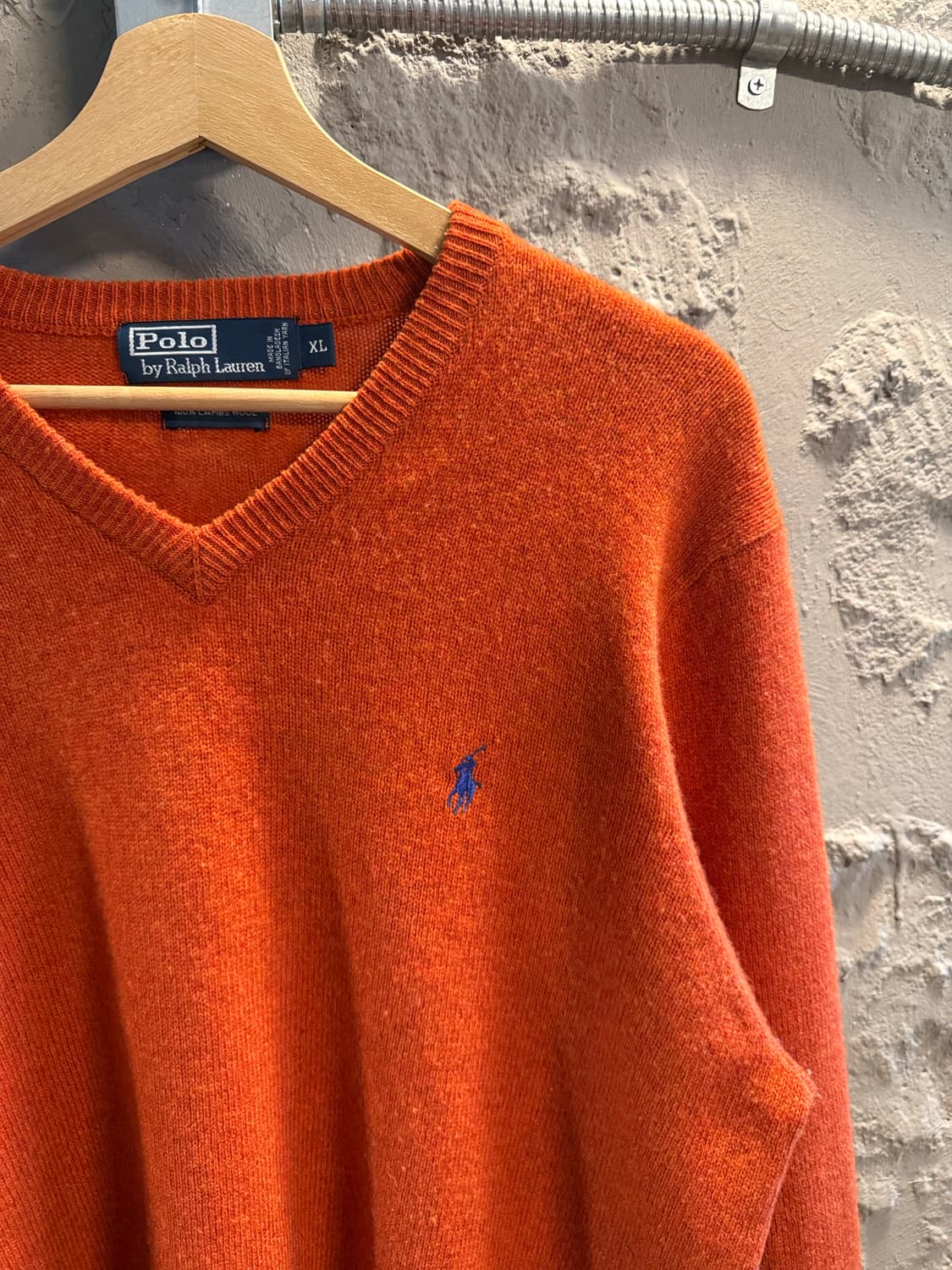 XL 폴로 랄프로렌 POLO 램스울 브이넥 니트 오렌지 상품이미지3