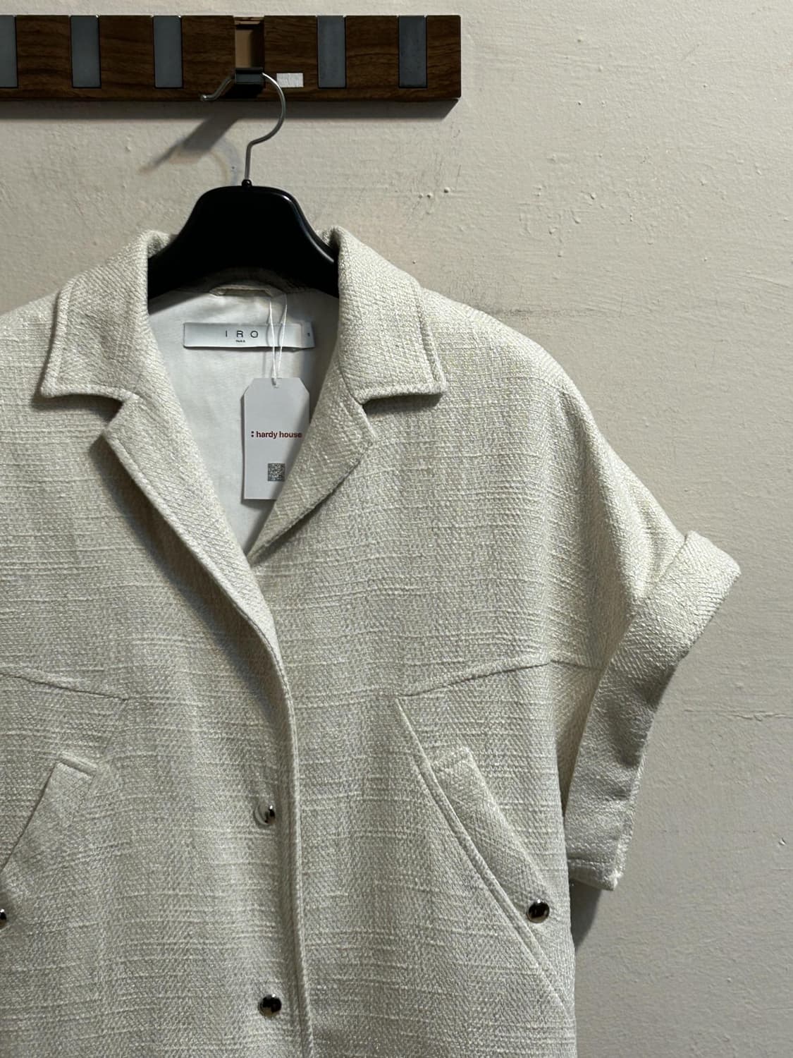 이로 파리 트위드 오픈카라 반팔 자켓 상품이미지3