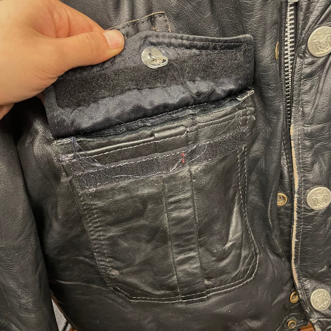 70s Taylor's USA 폴리스 가드 유니폼 헤비 레더 자켓 상품이미지5