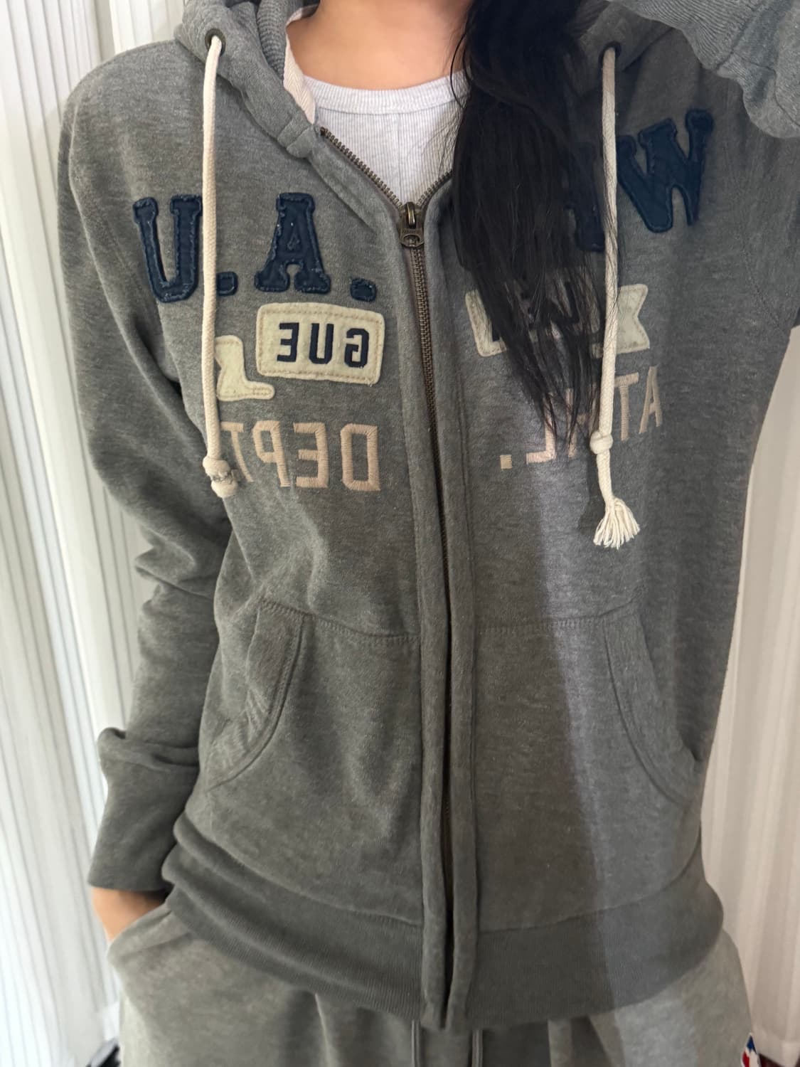 후아유 그레이 후드집업 s 상품이미지1