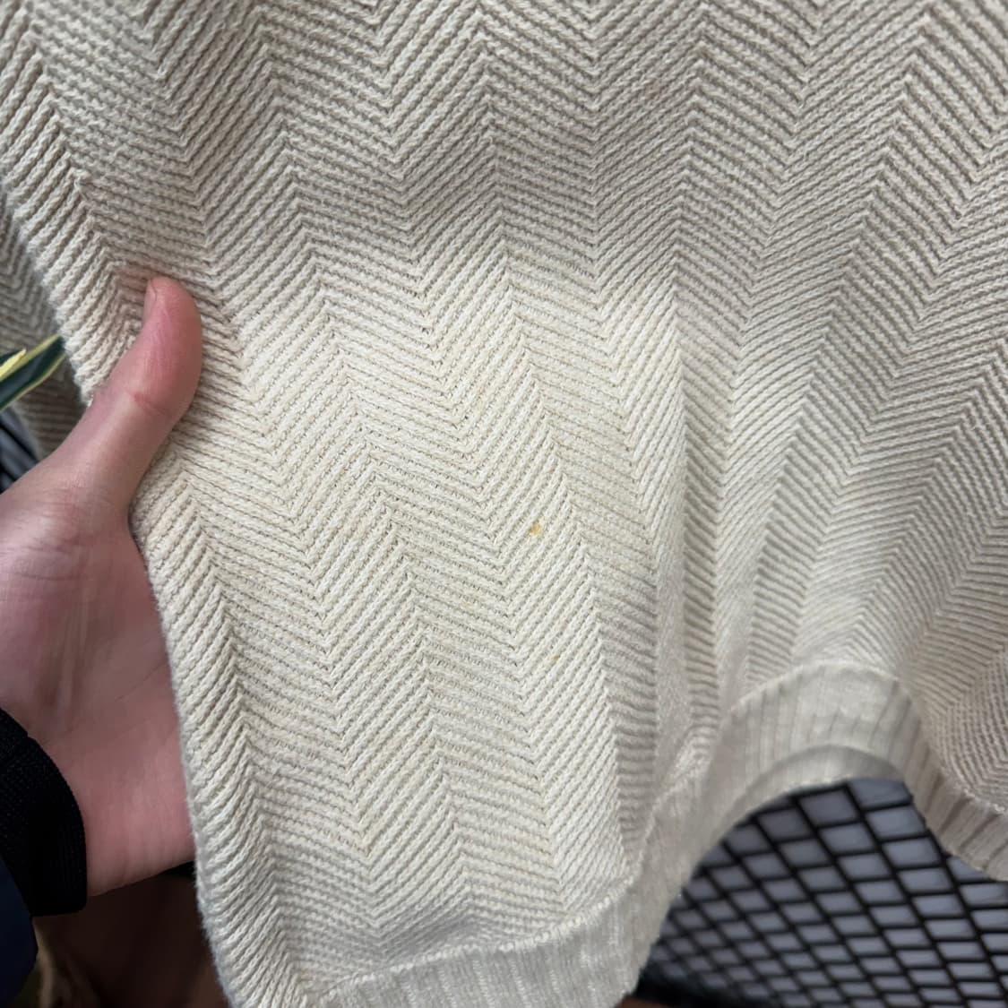 00s 챕스 헤링본 텍스쳐 코튼 니트 전면 로고 포인트 아이보리 상품이미지8