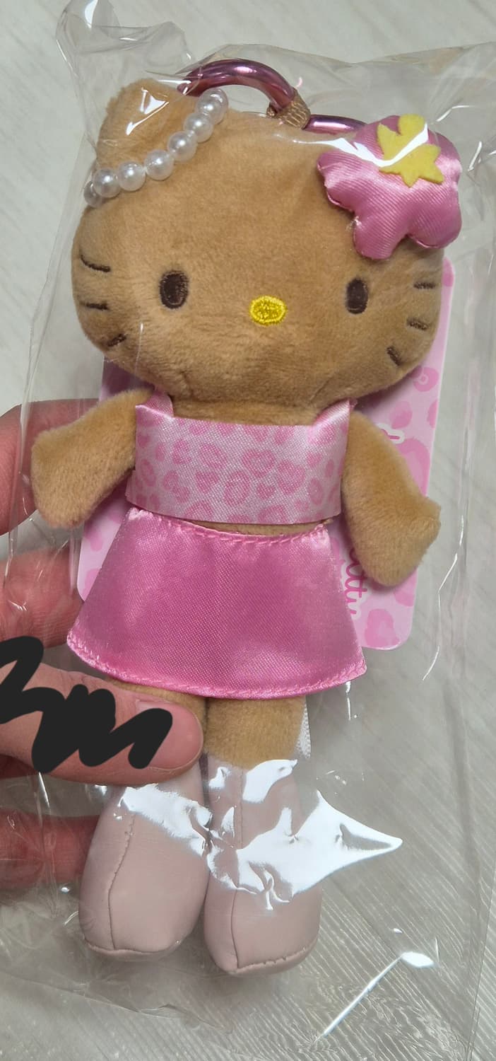 산리오 헬로키티 고고갸루 롱다리 핑크 호피 인형 키링 상품이미지1