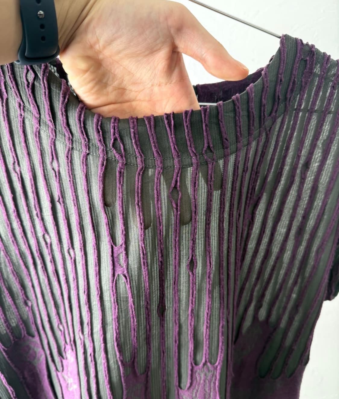 반팔 일본 빈티지 시스루 오리엔탈 패턴 상품이미지2