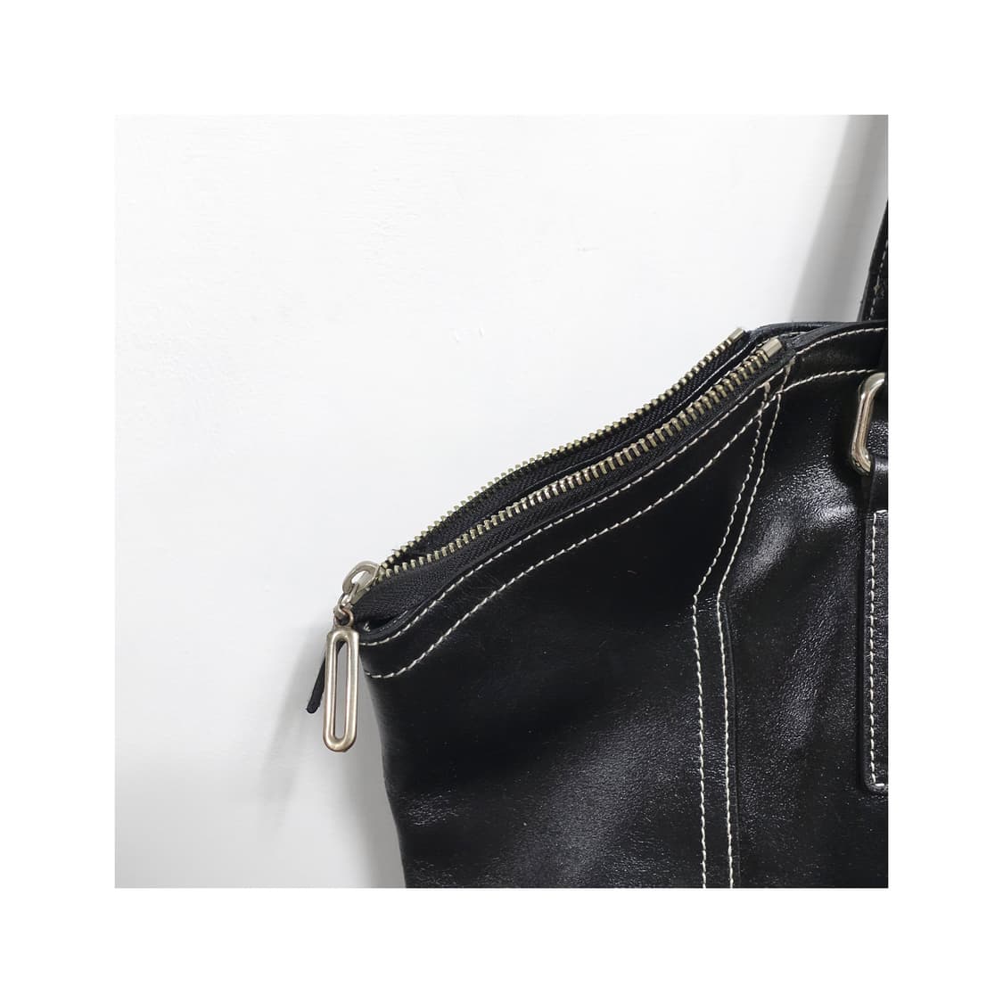 빈티지 코티드 카우레더 빅토트백 코팅 소가죽 토트백 상품이미지6