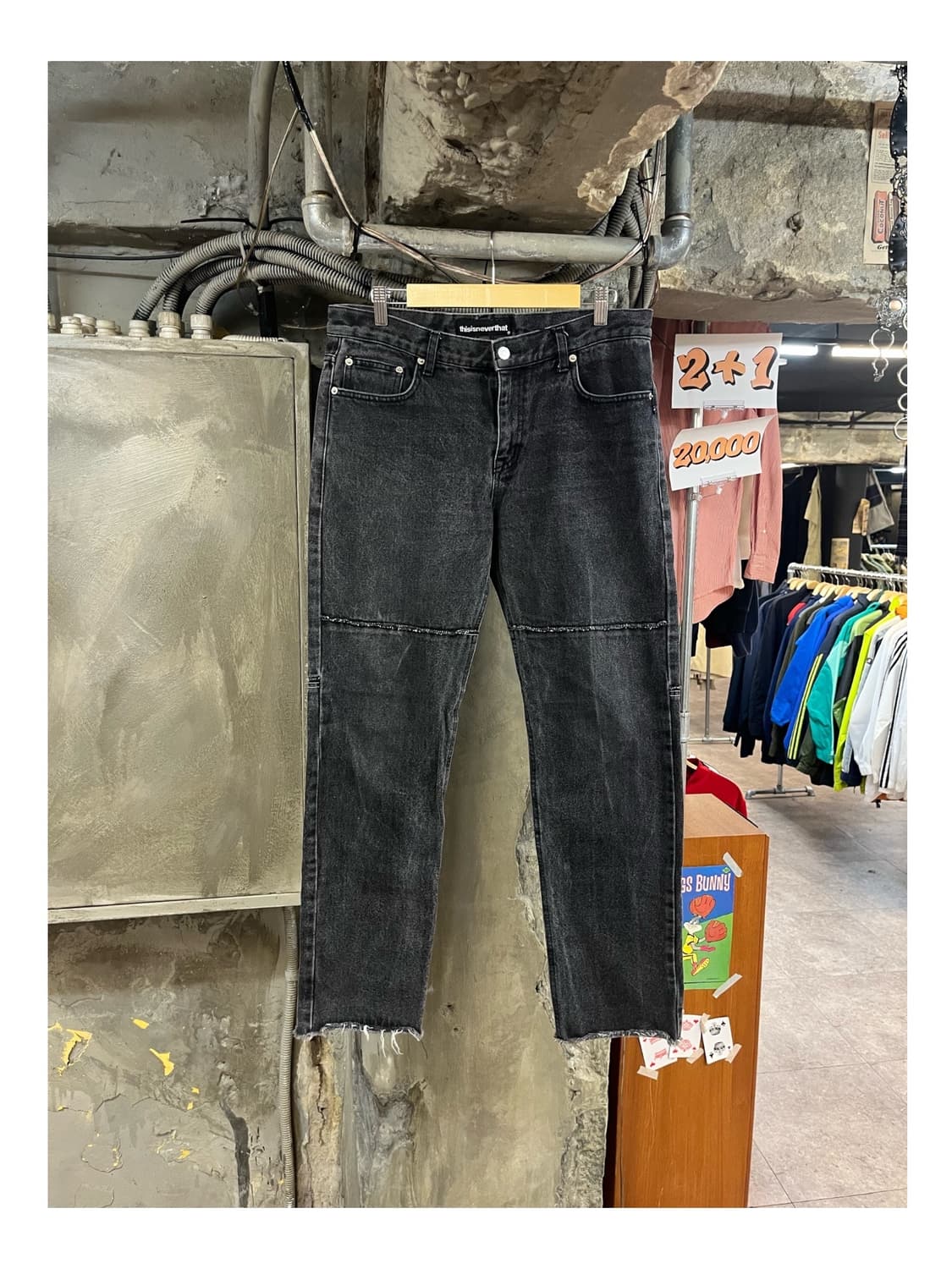 디스이즈네버뎃 블랙 데님 팬츠 L #csz3341 상품이미지1