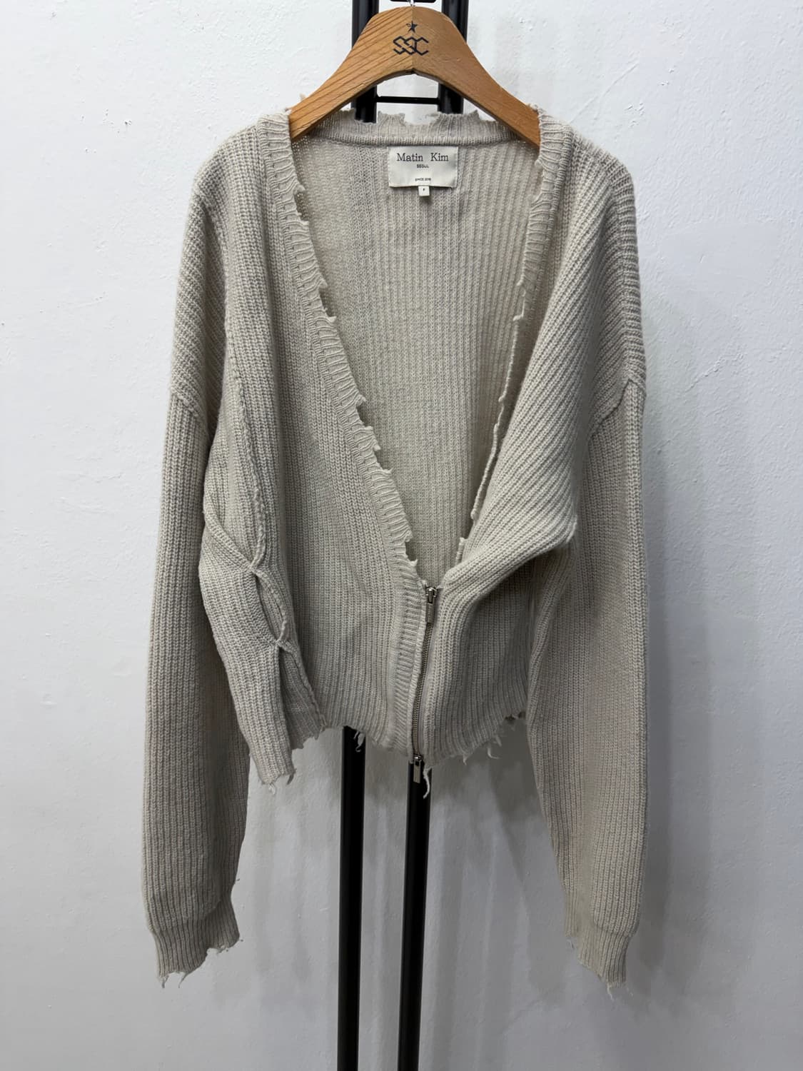 정품) 마뗑킴 크롭 니트 집업 가디건 F 상품이미지1