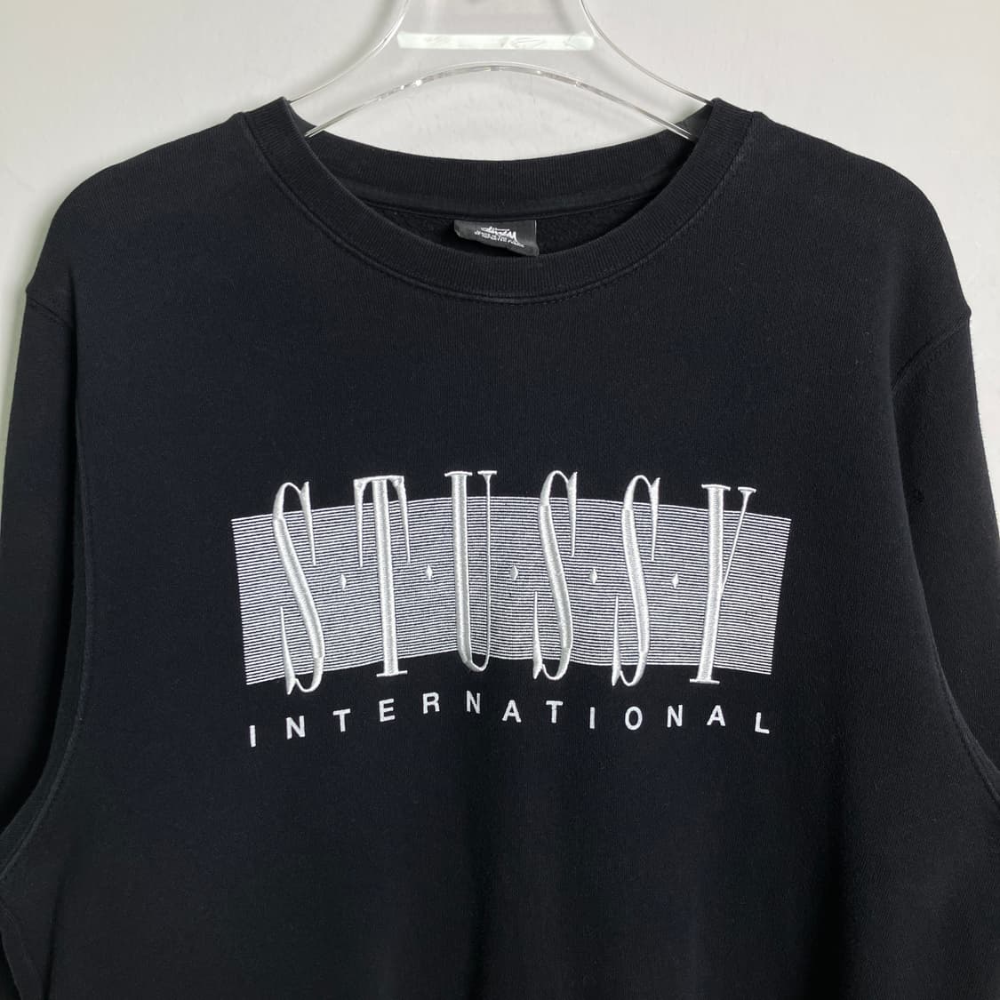 스투시 인터내셔널 크루넥 블랙 맨투맨 M 상품이미지4