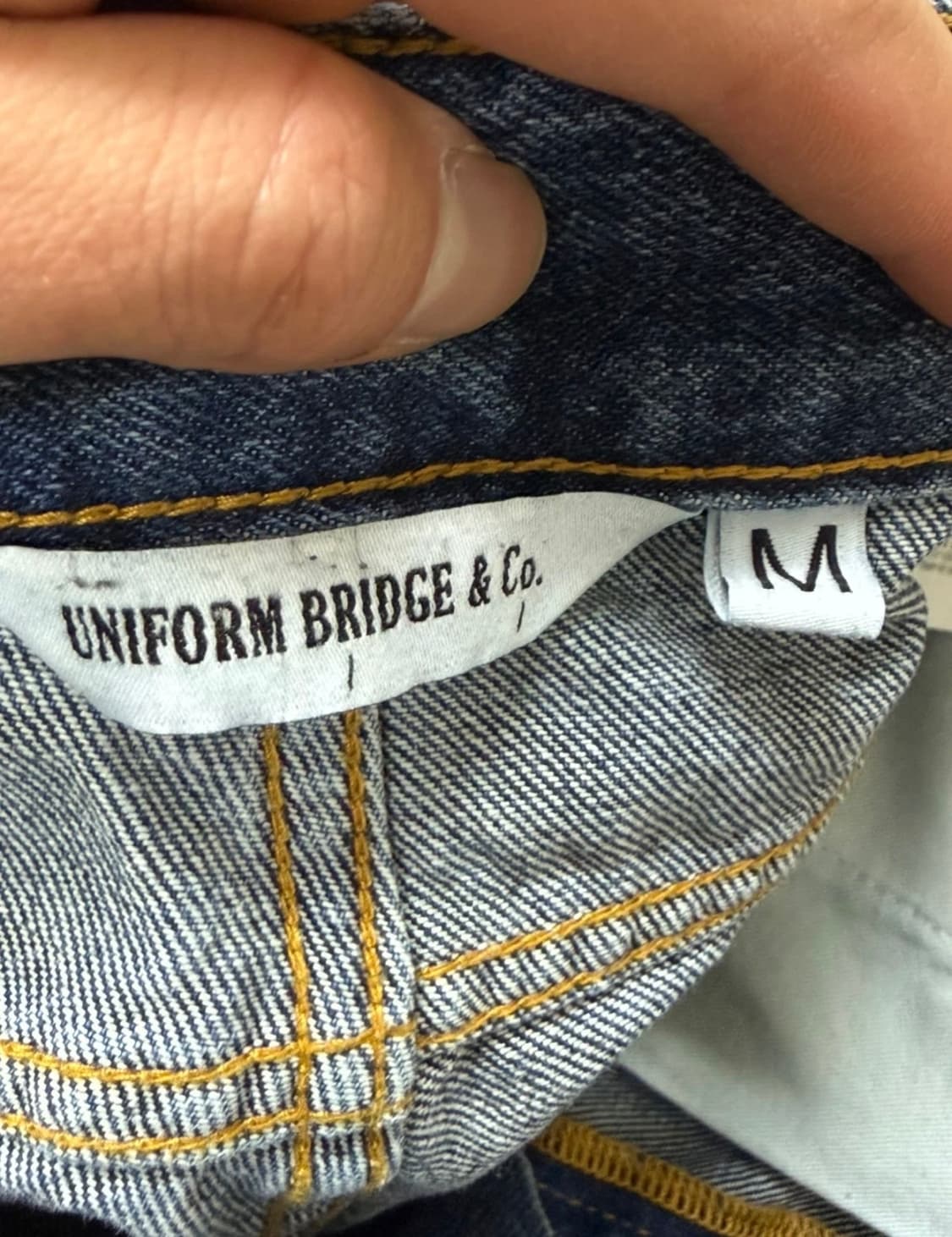 유니폼 브릿지 원턱 데님쇼츠 반바지 상품이미지3