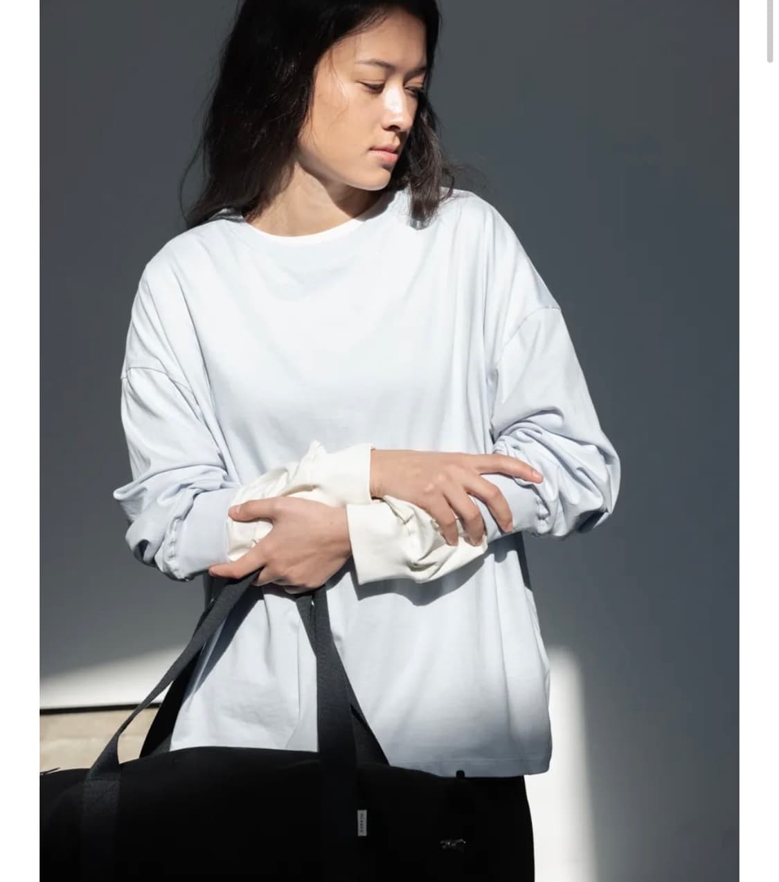 네세서리 긴팔 티셔츠 cotton long sleeve 화이트 white 상품이미지5