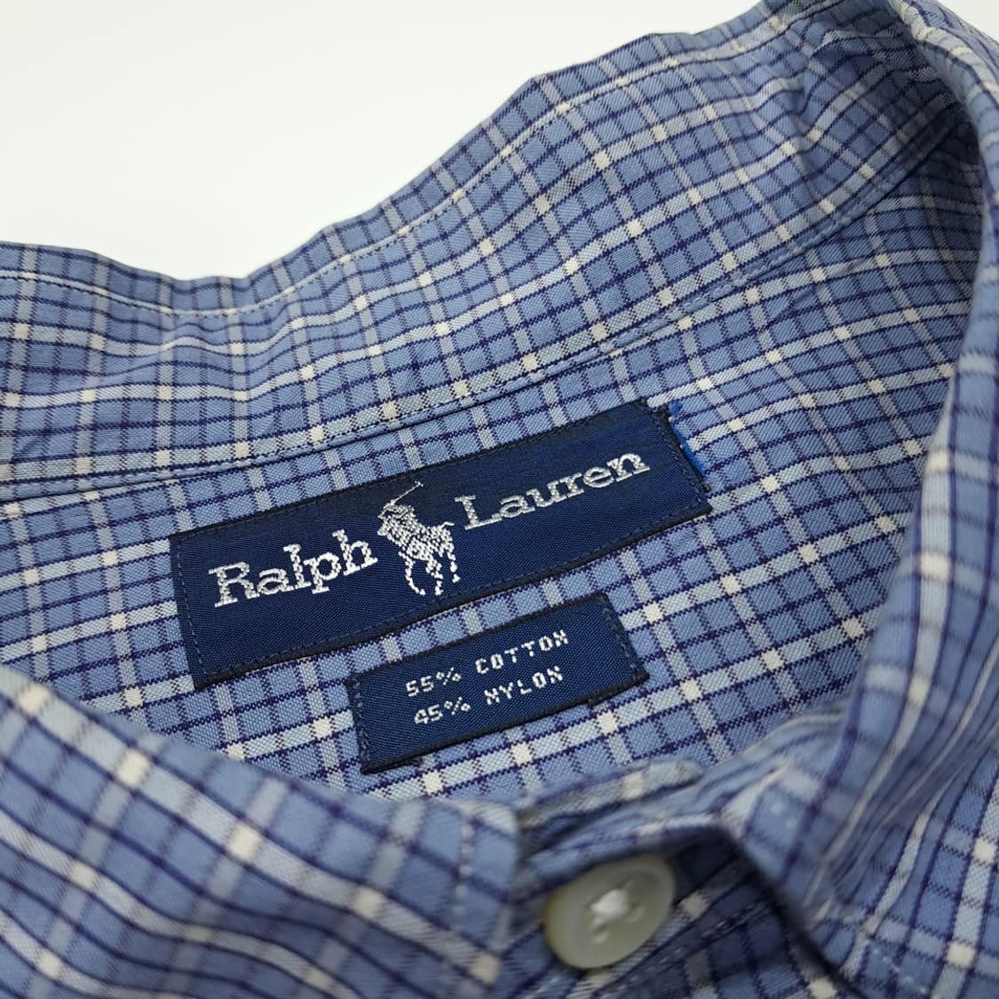 CL259 3XL 폴로 90s 코튼나일론 그래프체크 블루네이비 셔츠남방 상품이미지3