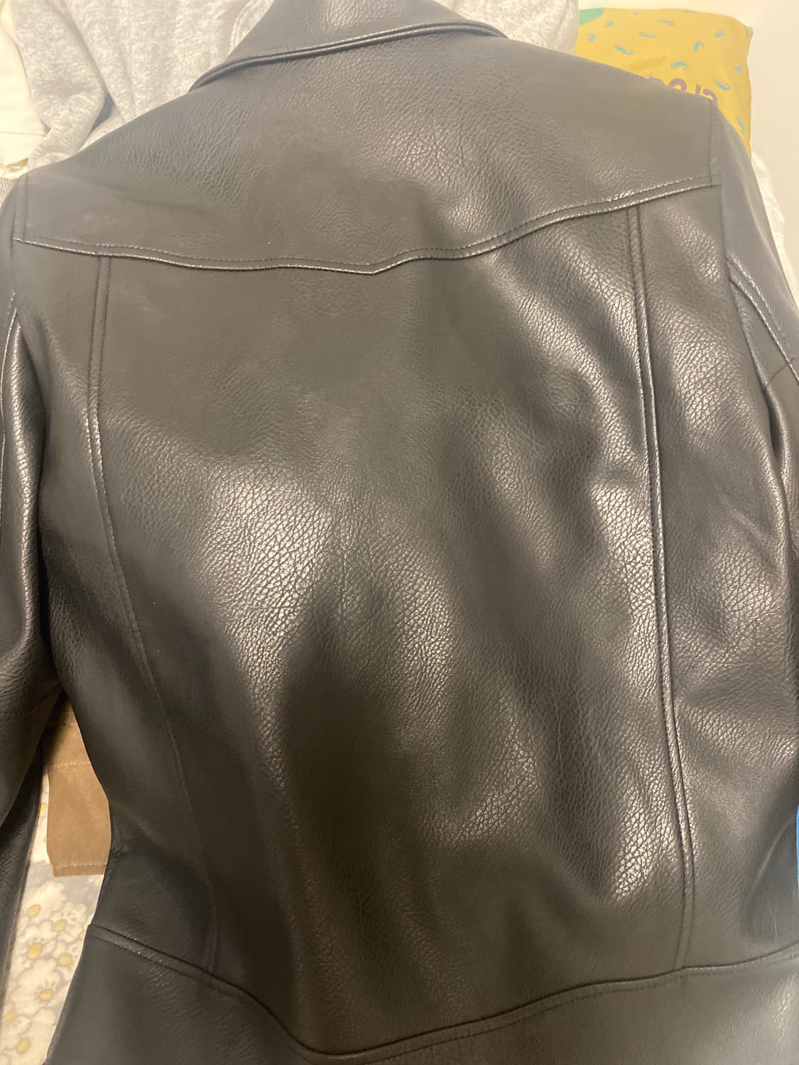 DRESS VOLUME 블랙 레더 라이더 자켓 상품이미지3