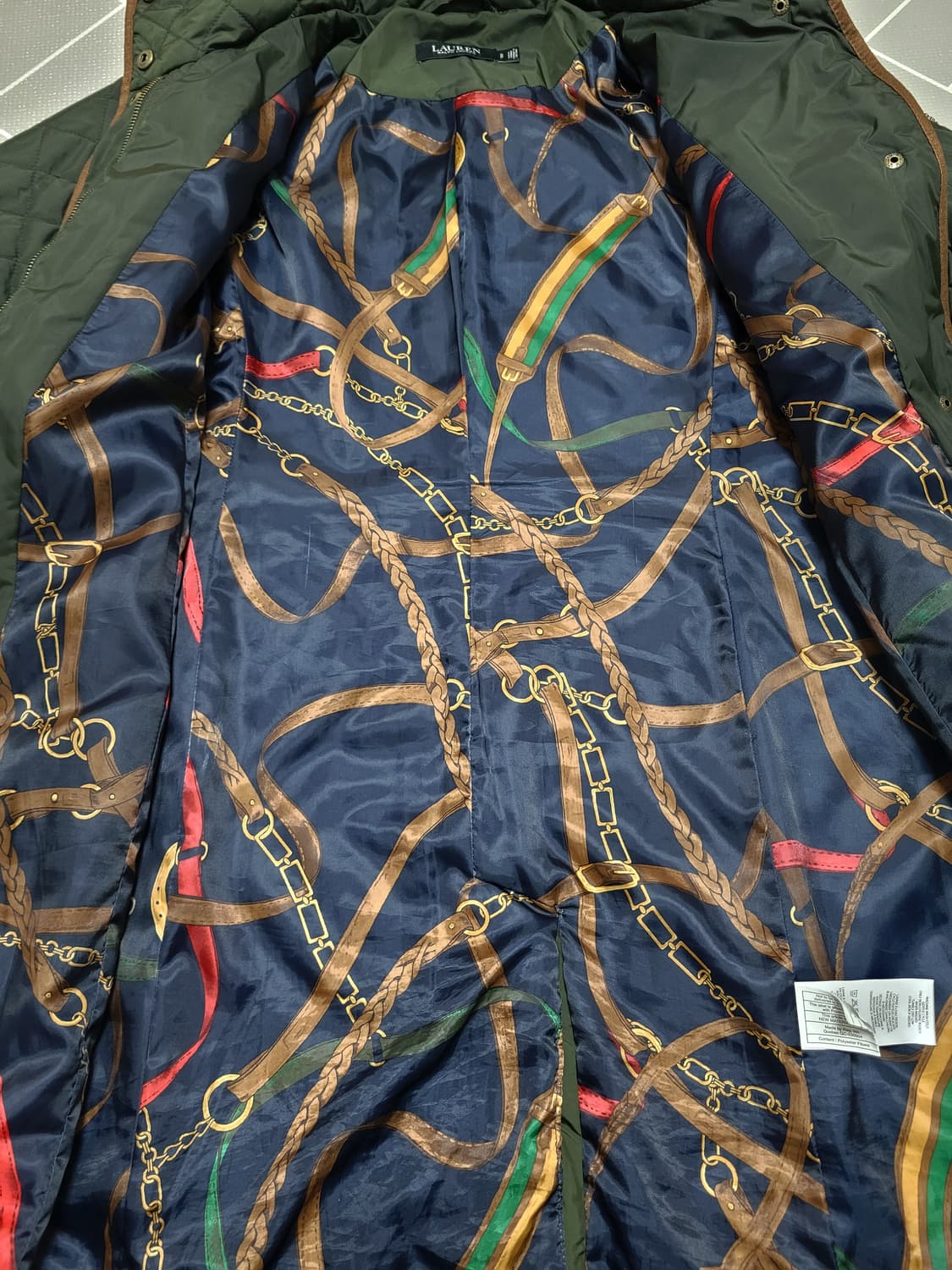 로렌랄프로렌 폭스 스웨이드 트림 퀼팅 코트 점퍼 S 상품이미지5