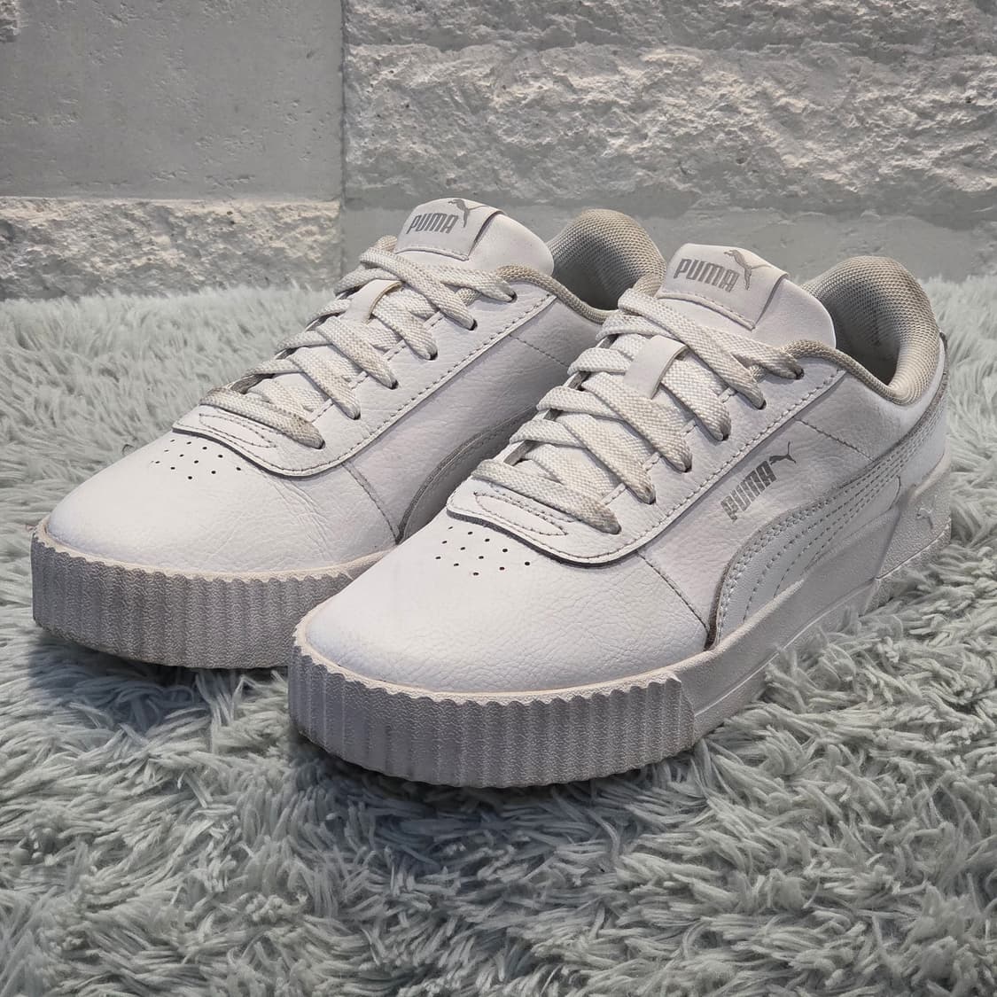 4q-29:푸마 코트 클래식 화이트 스니커즈 (23cm)-상태최상 상품이미지1