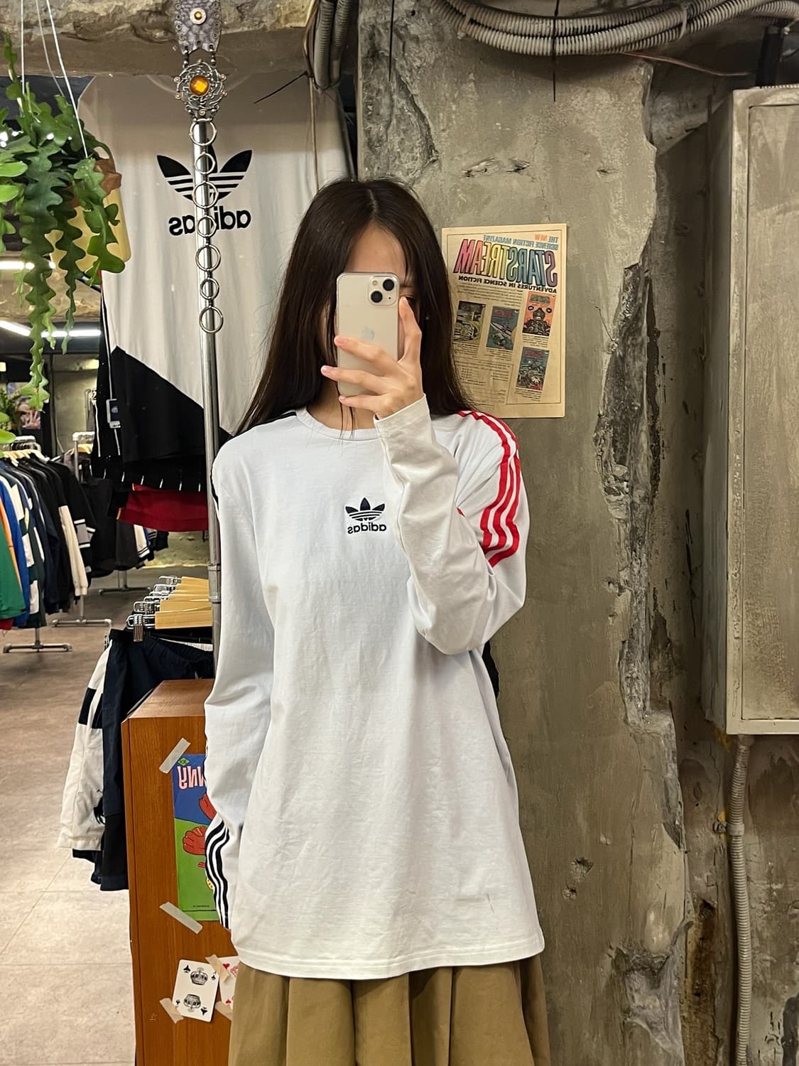 아디다스 긴팔티 화이트 L #csz466 상품이미지2