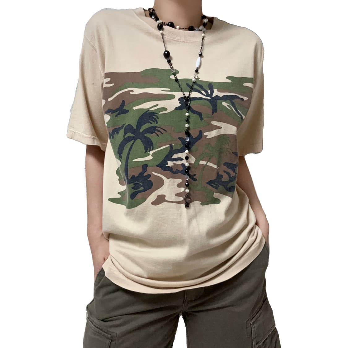 Pink beige camo t-shirt 상품이미지2