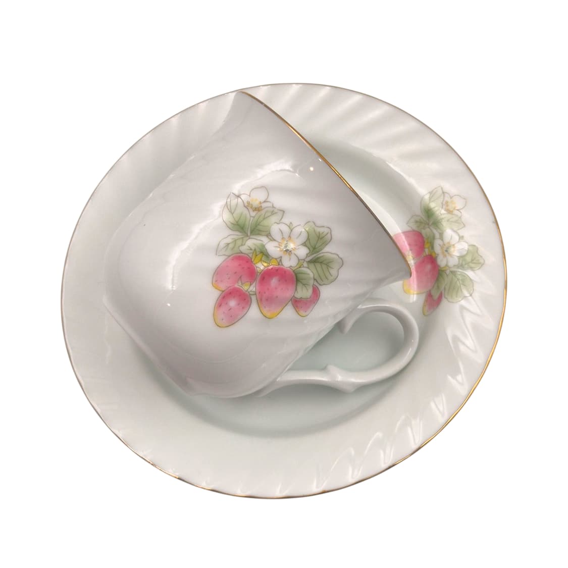 80s 호야 딸기 스윌 본차이나 찻잔 1세트 상품이미지3