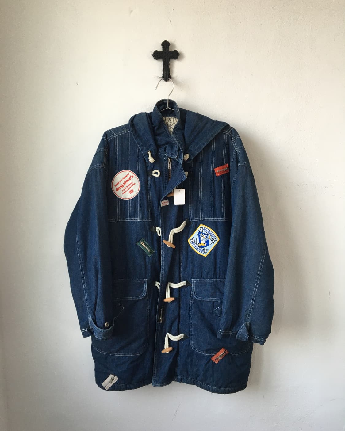 Patch point duffle button hood coat 상품이미지2