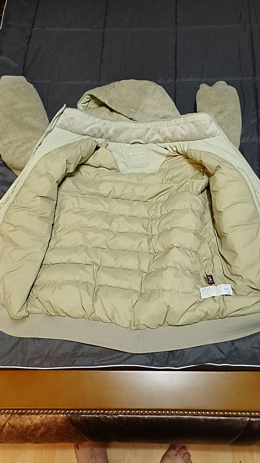 디스커버리 후리스오리털패딩 100 가슴62 기장72 상품이미지5