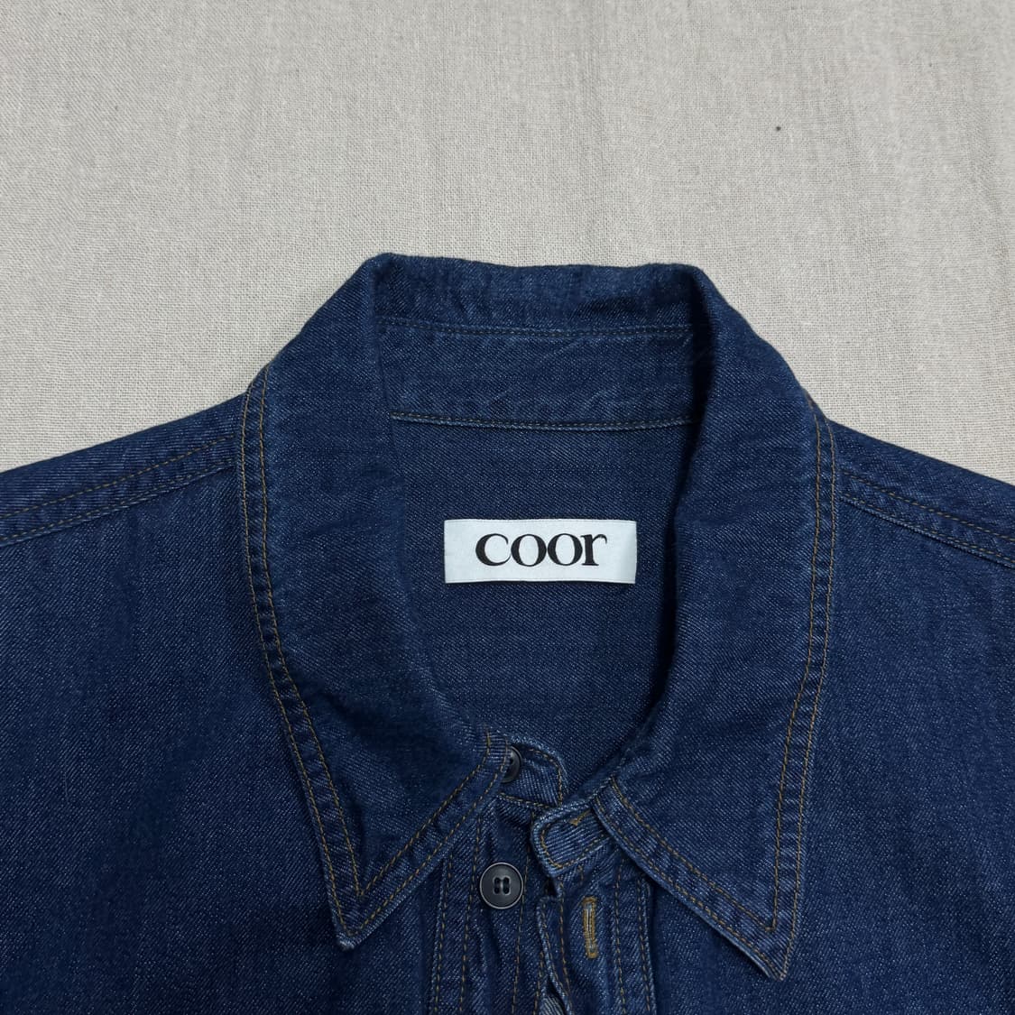 쿠어 절개 컷오프 크롭 데님셔츠 L 상품이미지6