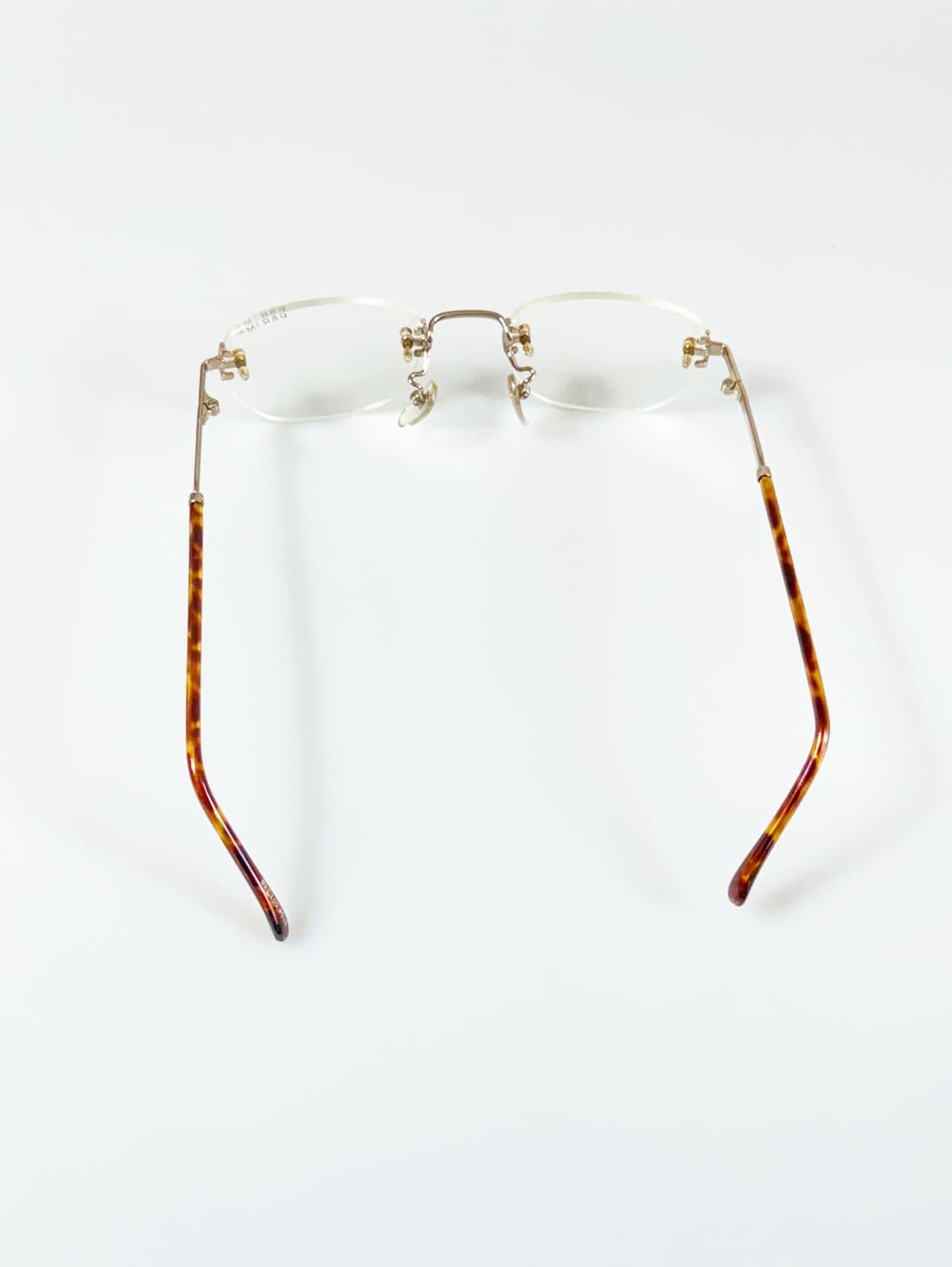 90s PARIM 무테 골드메탈 스퀘어 빈티지 안경 상품이미지5