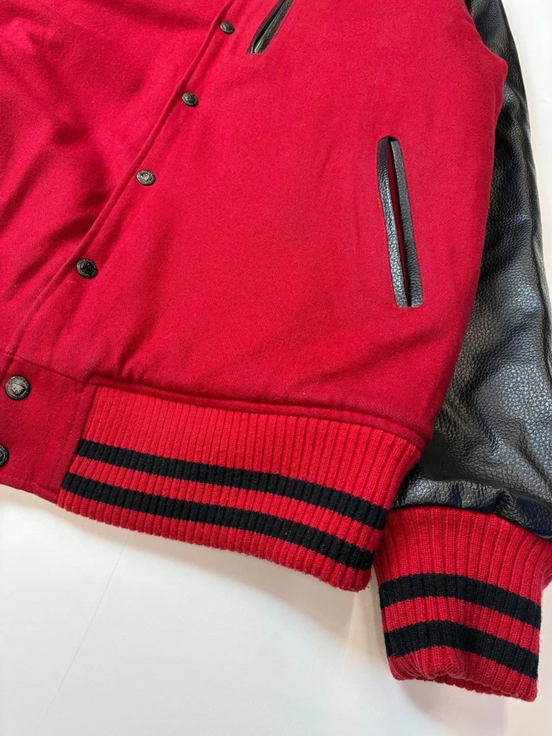 CHEDDA CLOTHING 00's 가죽 울 바시티 자켓 PN5545 상품이미지3