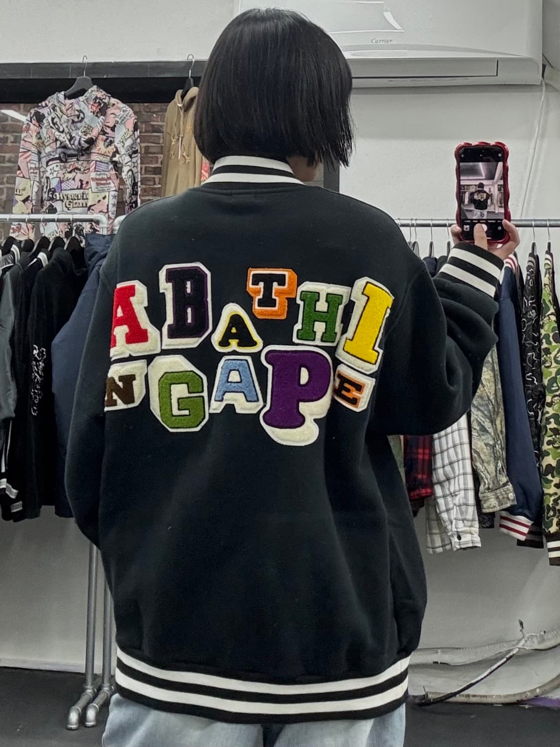 베이프 스펠아웃 바시티 자켓 상품이미지5