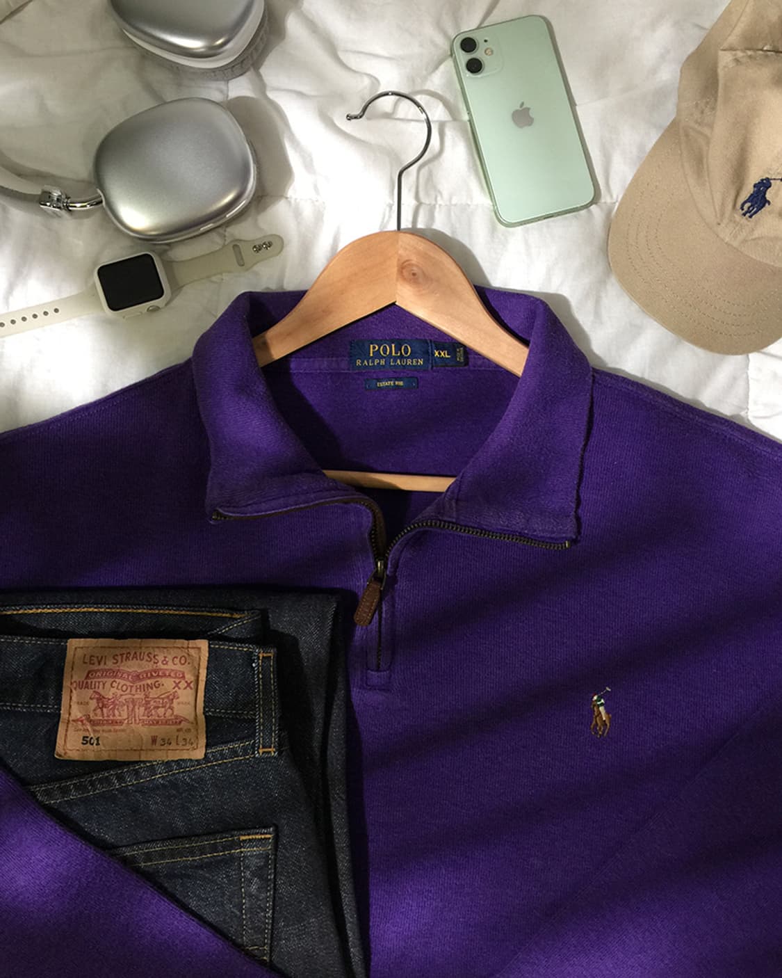 MAN) 폴로랄프로렌 스웻 반집업 XXL 상품이미지1