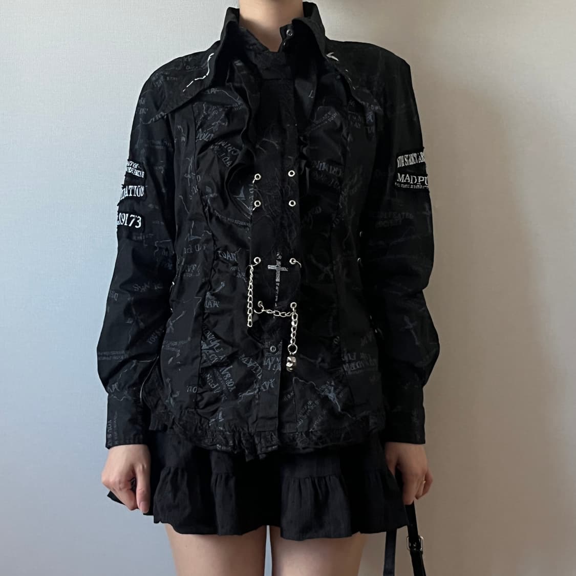 Mad Punks Skull Corset Shirt 상품이미지2