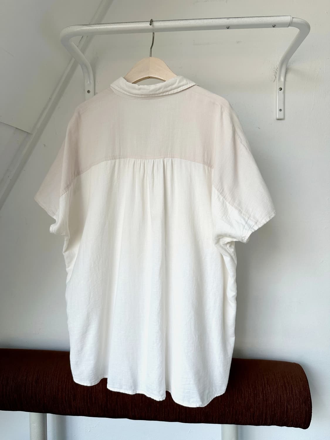 Natural cotton panel wide shirt 상품이미지6