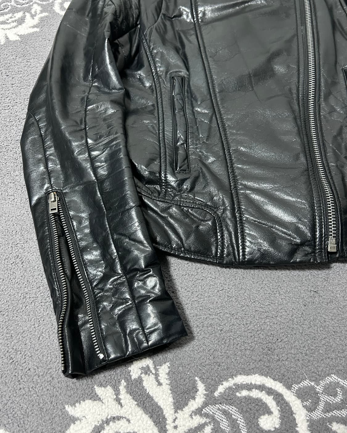 타임 사선 고트스킨 자켓 상품이미지3