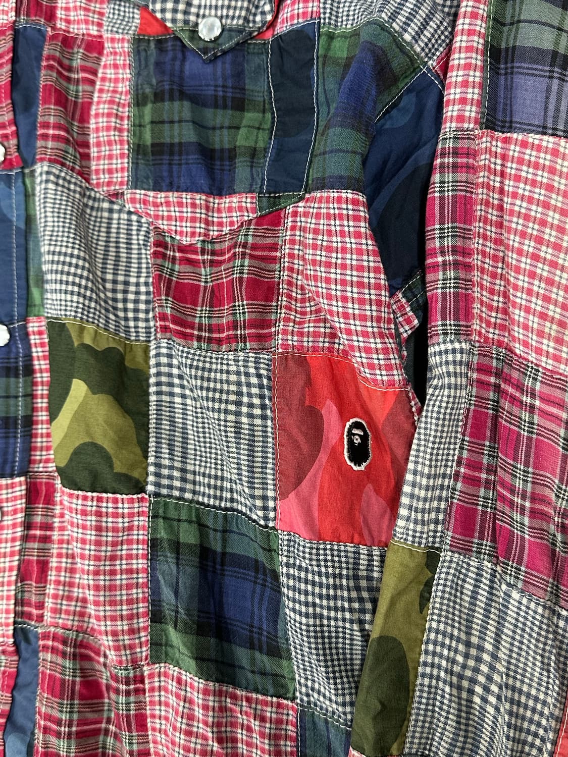 베이프 패치워크 긴팔 셔츠 상품이미지6