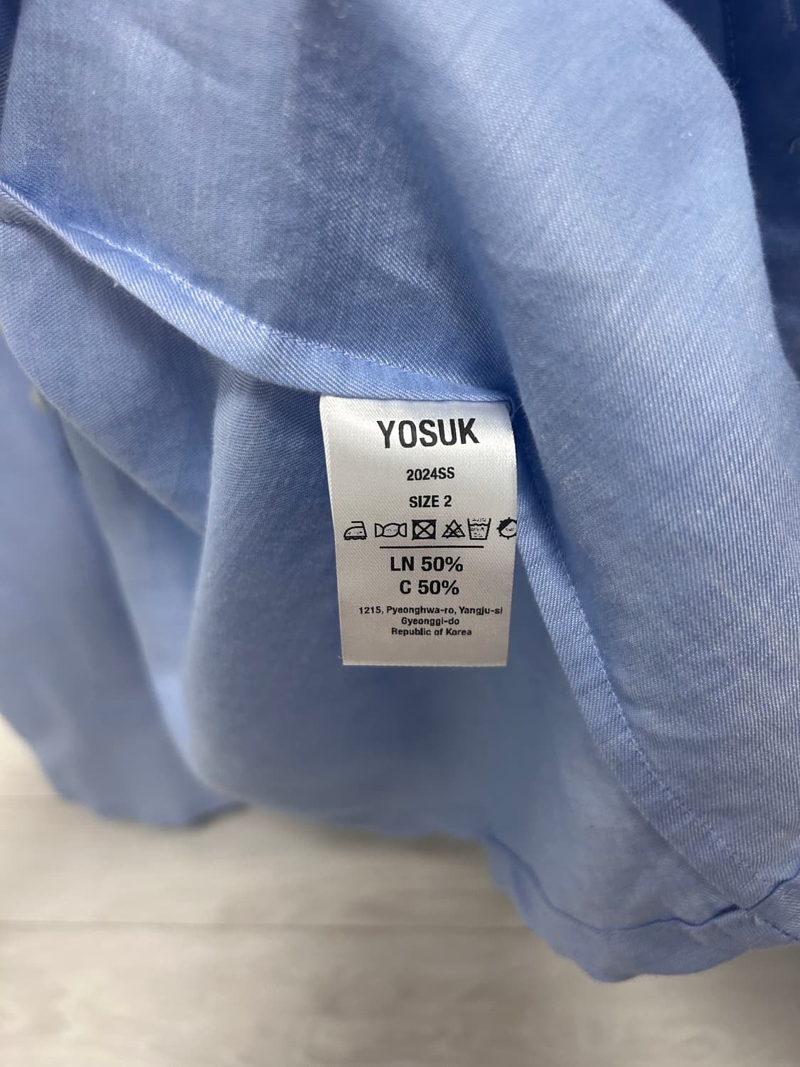 Yosuk 요석 버튼셔츠 (단추셔츠) 하늘색 2사이즈 상품이미지4