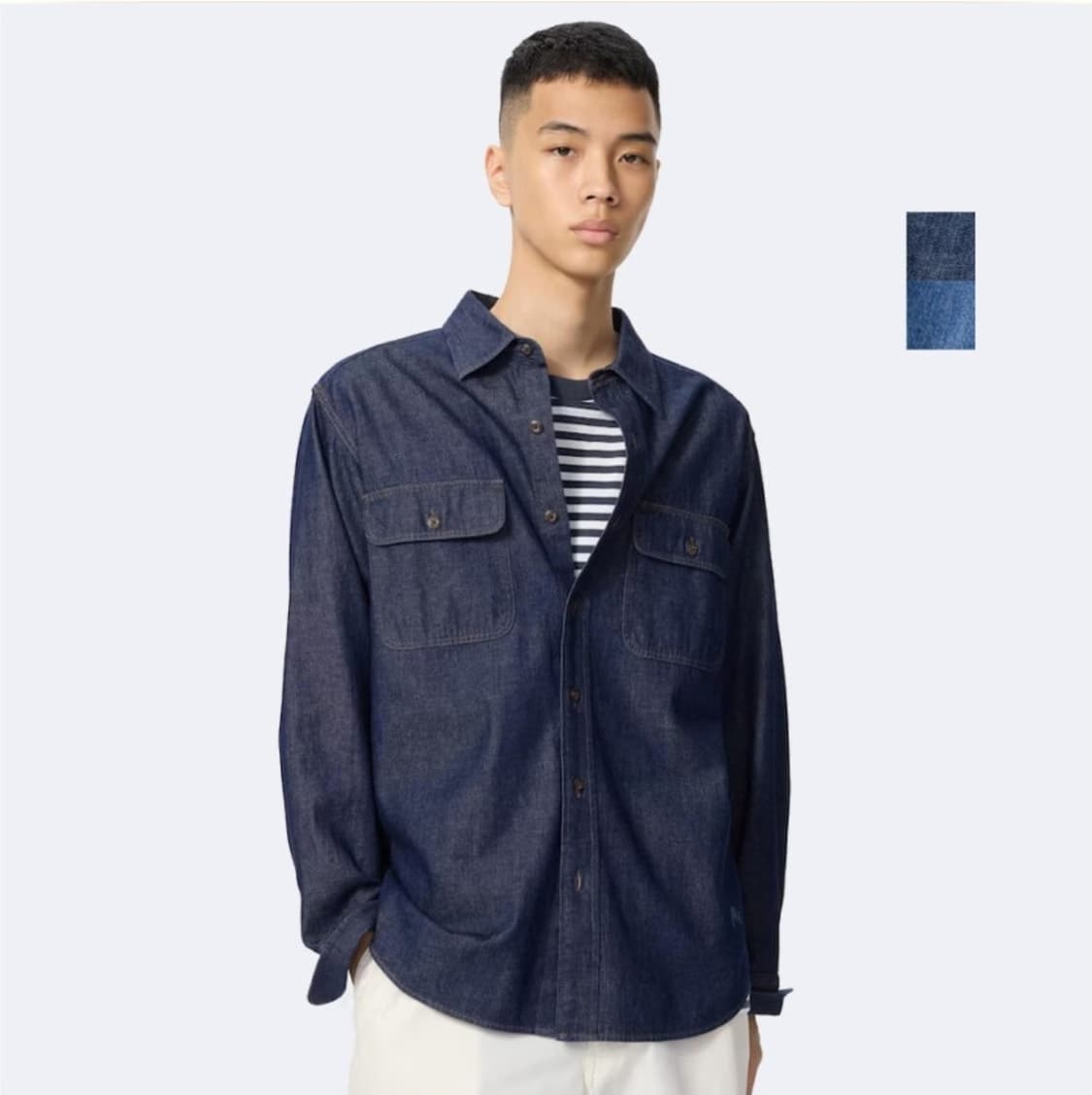 [새상품] 유니클로 JW앤더슨 데님셔츠 L 상품이미지2